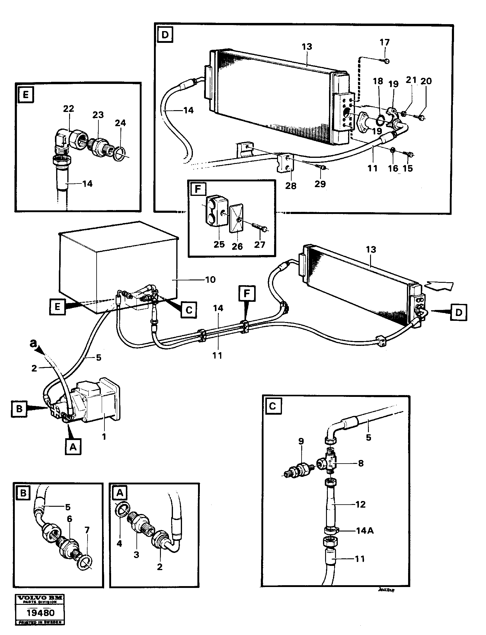 Схема запчастей Volvo L160 - 71987 Servo System: feed lines L160 VOLVO BM L160