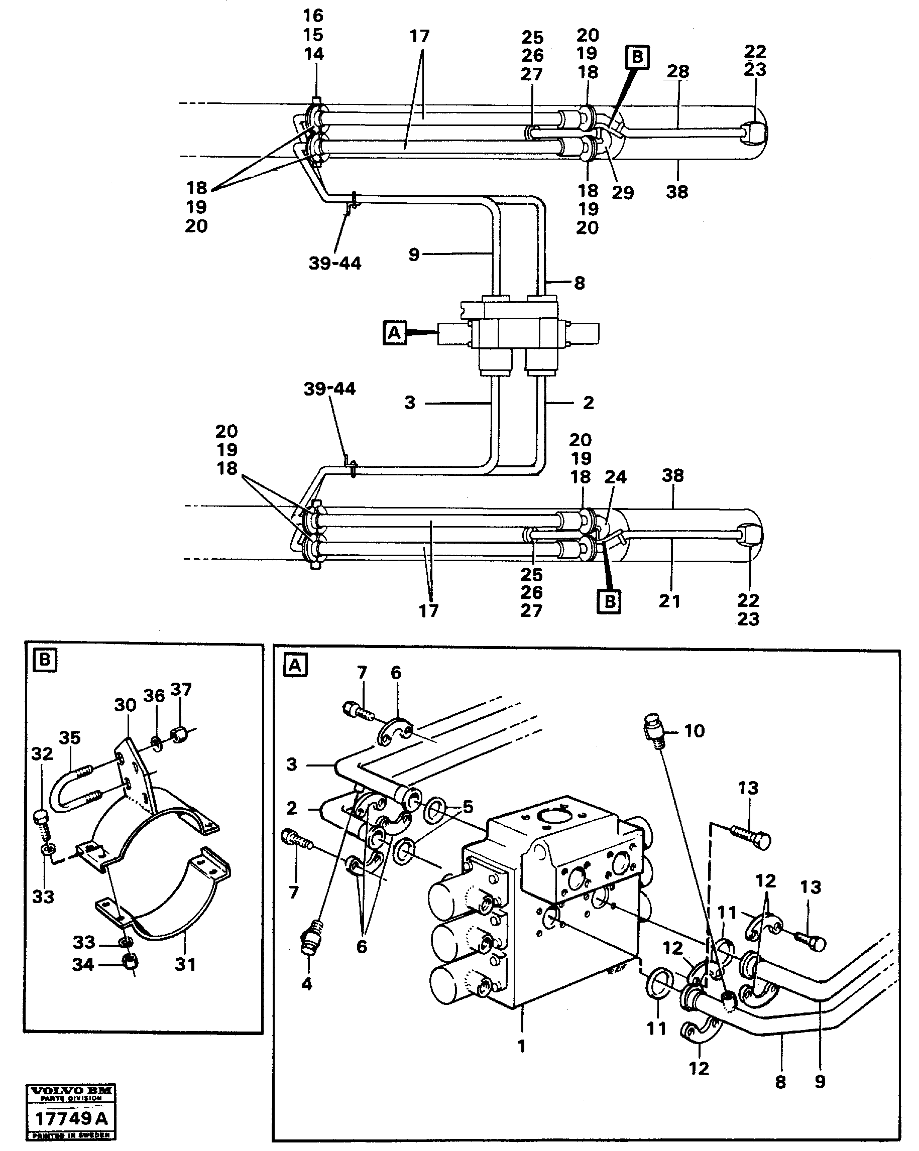 Схема запчастей Volvo L160 - 94749 Tilting hydraulic L160 VOLVO BM L160