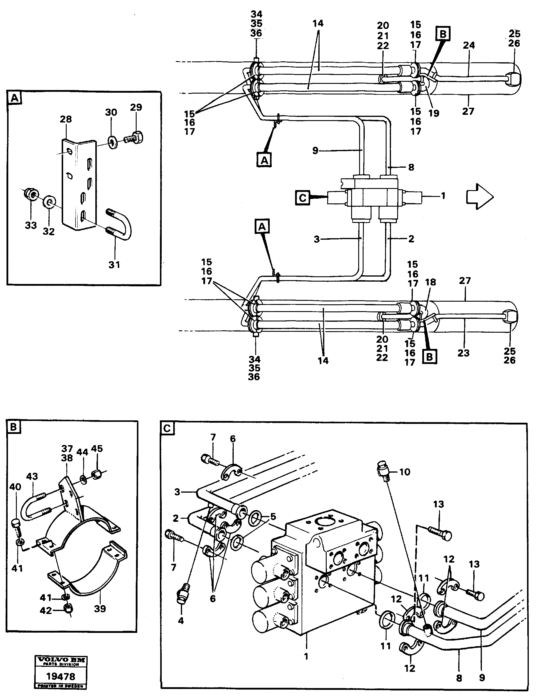 Схема запчастей Volvo L160 - 96264 Tilting hydraulic L160 VOLVO BM L160