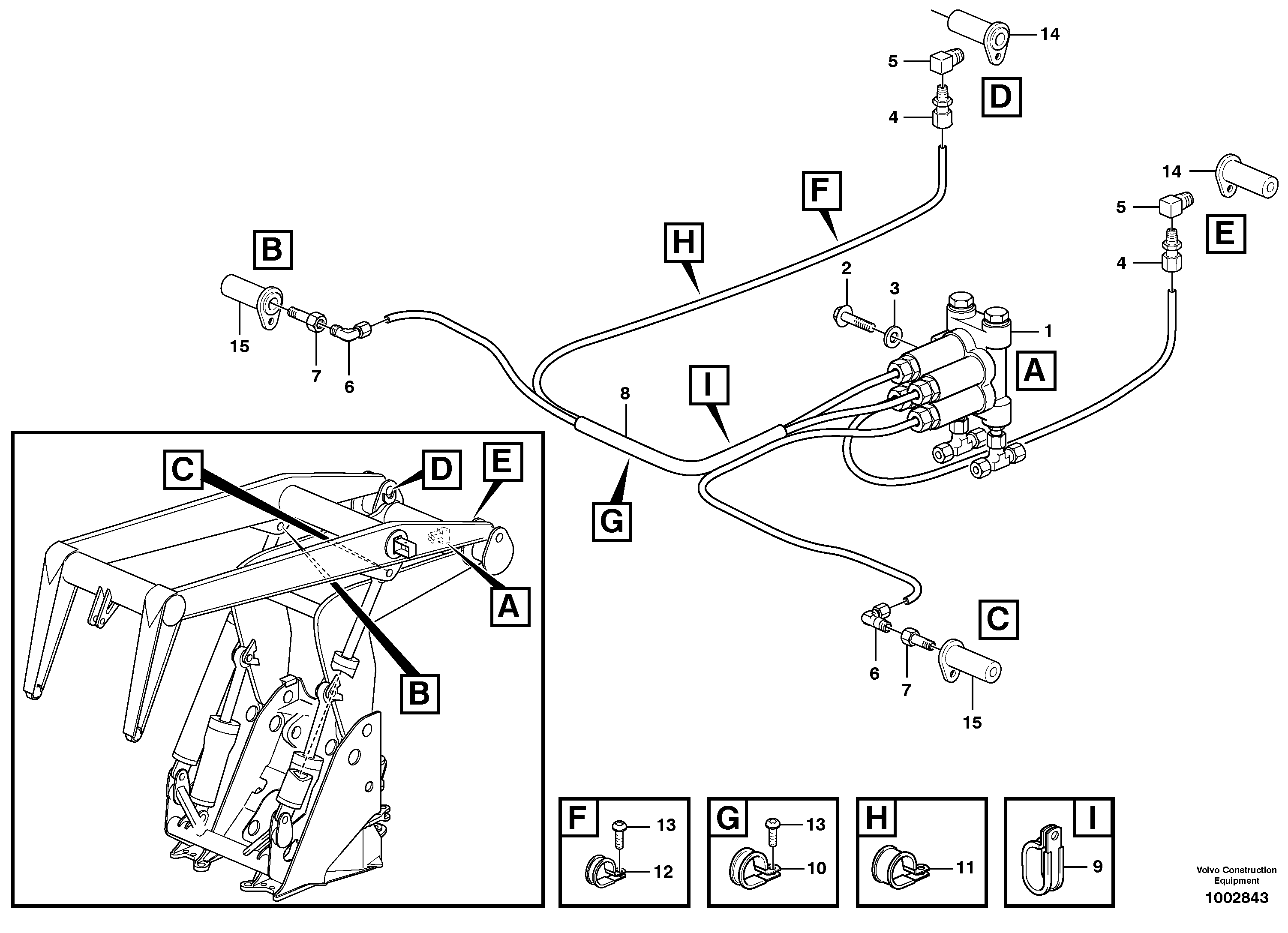 Схема запчастей Volvo L160 - 69765 Distribution block, B3 ATTACHMENTS ATTACHMENTS MISCELLANEOUS