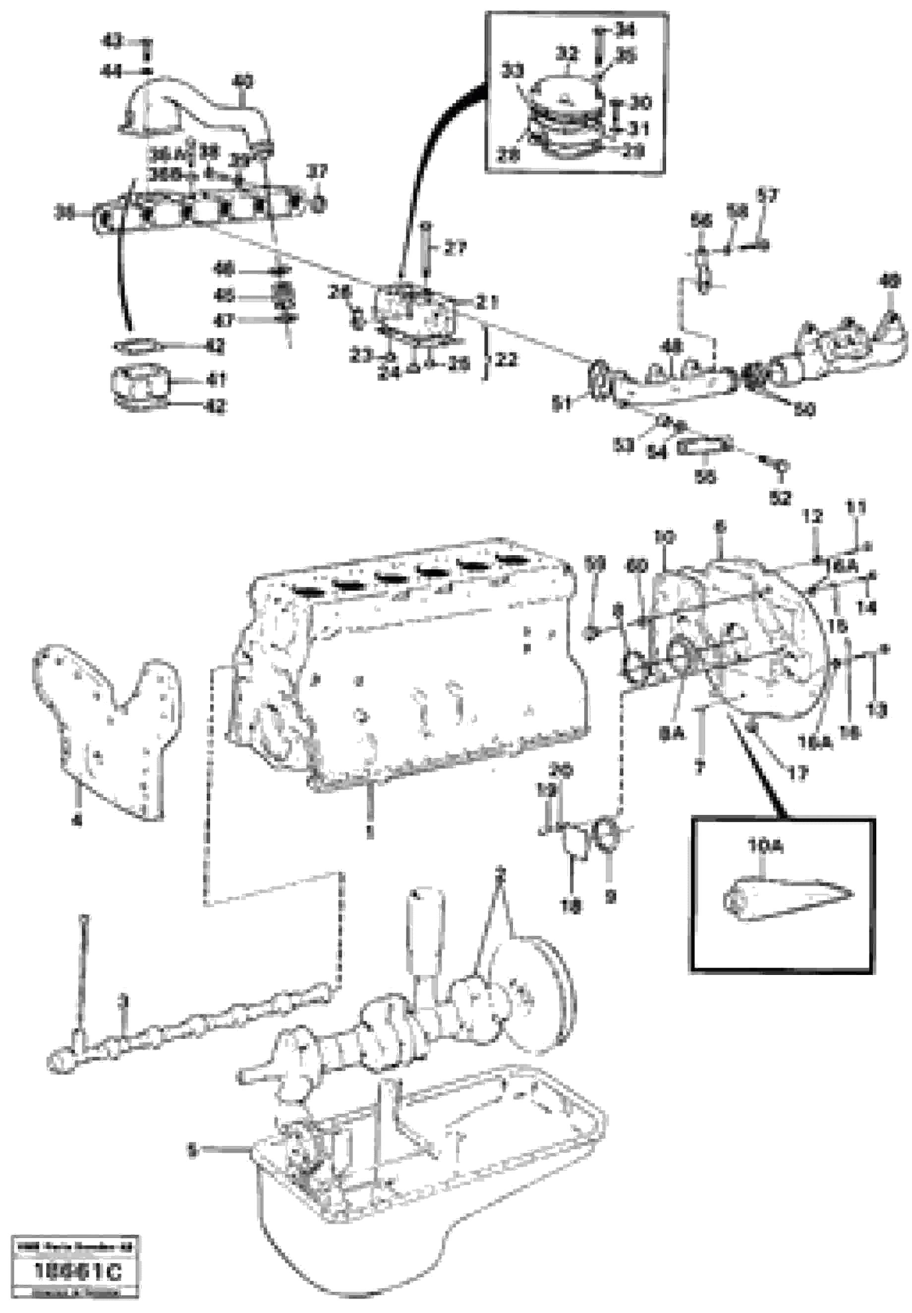 Схема запчастей Volvo L160 - 104384 Engine with fitting parts L160 VOLVO BM L160