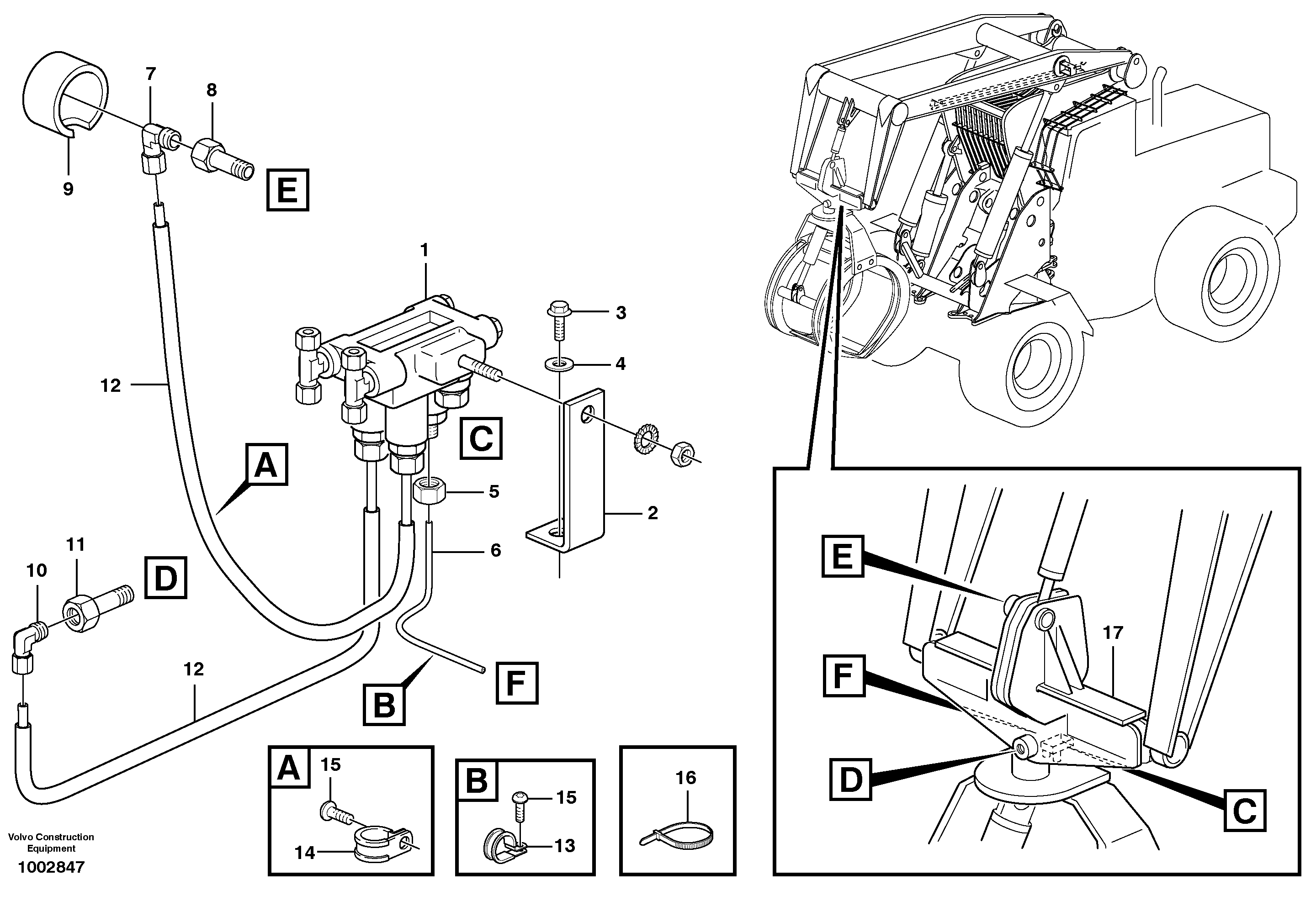 Схема запчастей Volvo L160 - 69767 Distribution block, B5 ATTACHMENTS ATTACHMENTS MISCELLANEOUS