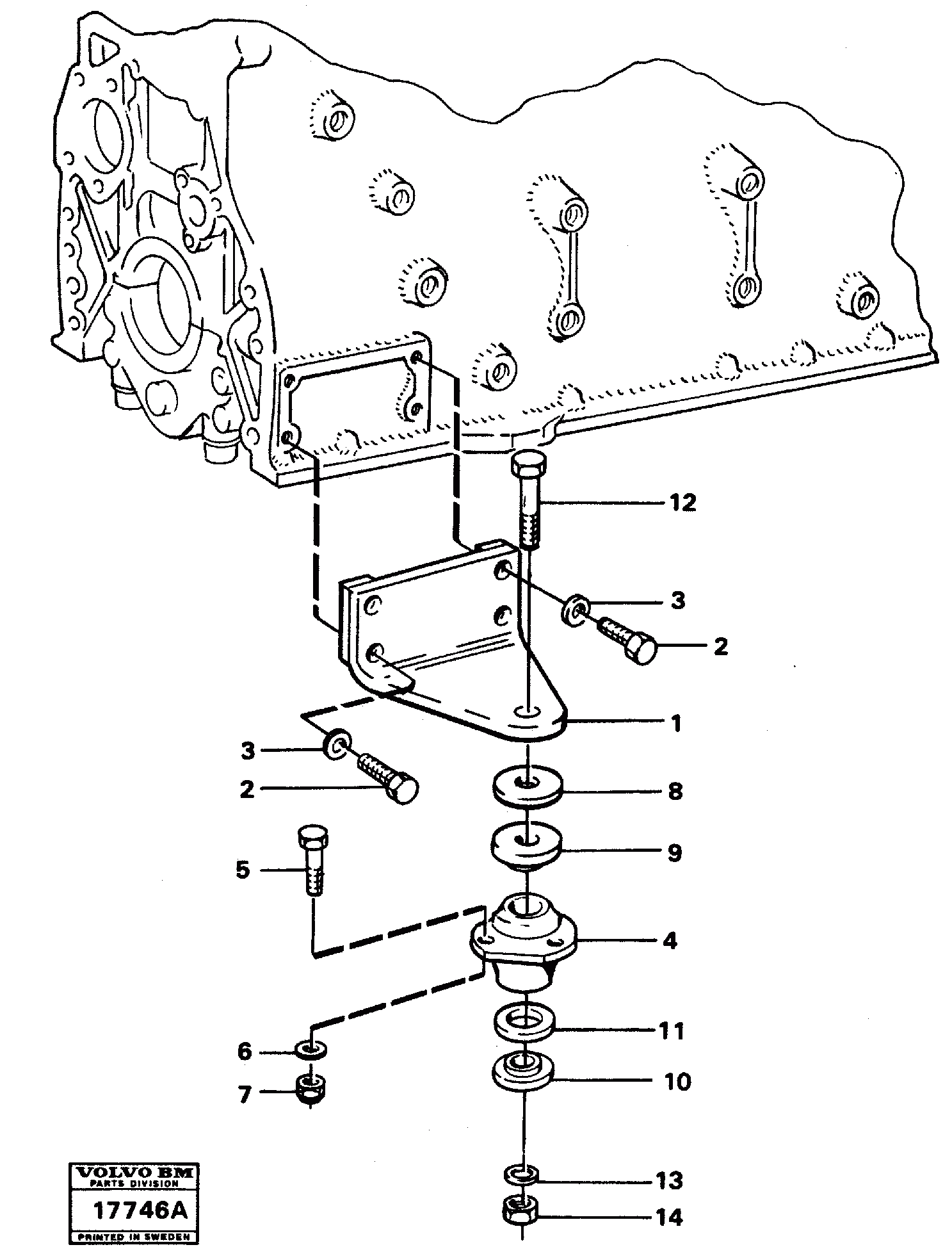 Схема запчастей Volvo L160 - 29041 Установка двигателя L160 VOLVO BM L160