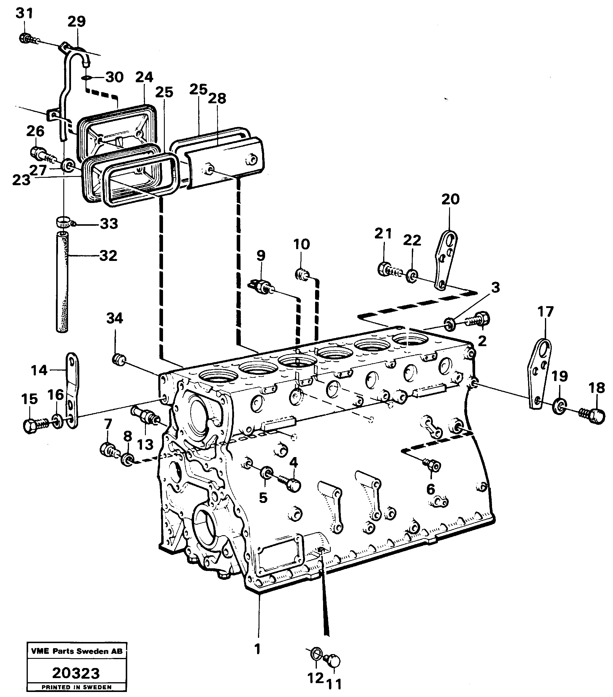 Схема запчастей Volvo L160 - 4193 Блок цилиндров L160 VOLVO BM L160