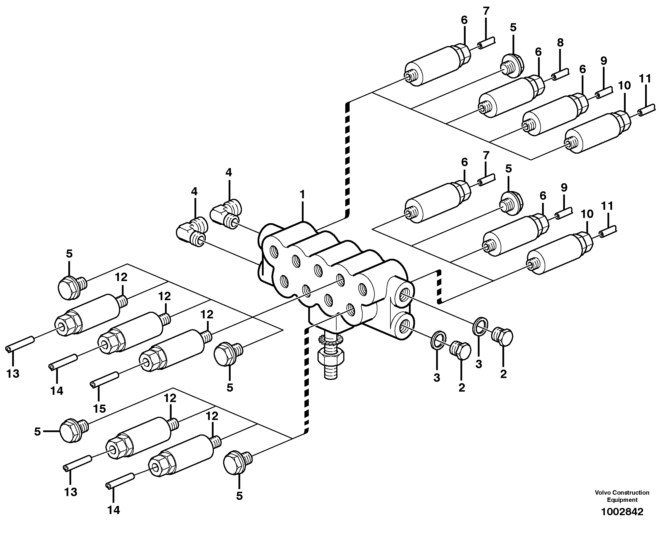Схема запчастей Volvo L160 - 75747 Distribution block, B2 ATTACHMENTS ATTACHMENTS MISCELLANEOUS