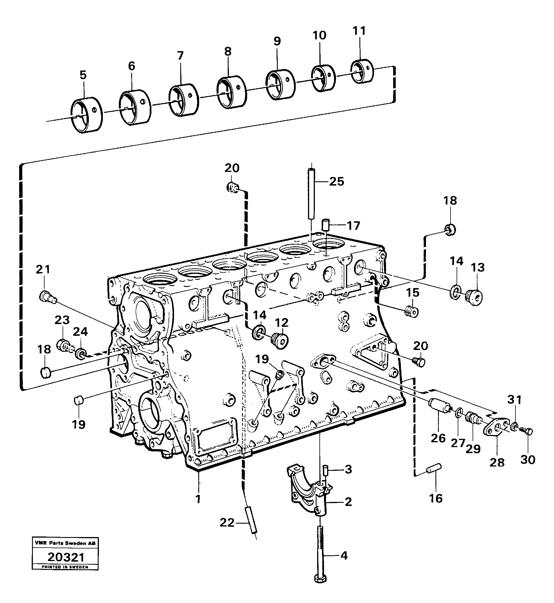 Схема запчастей Volvo L160 - 98930 Блок цилиндров L160 VOLVO BM L160