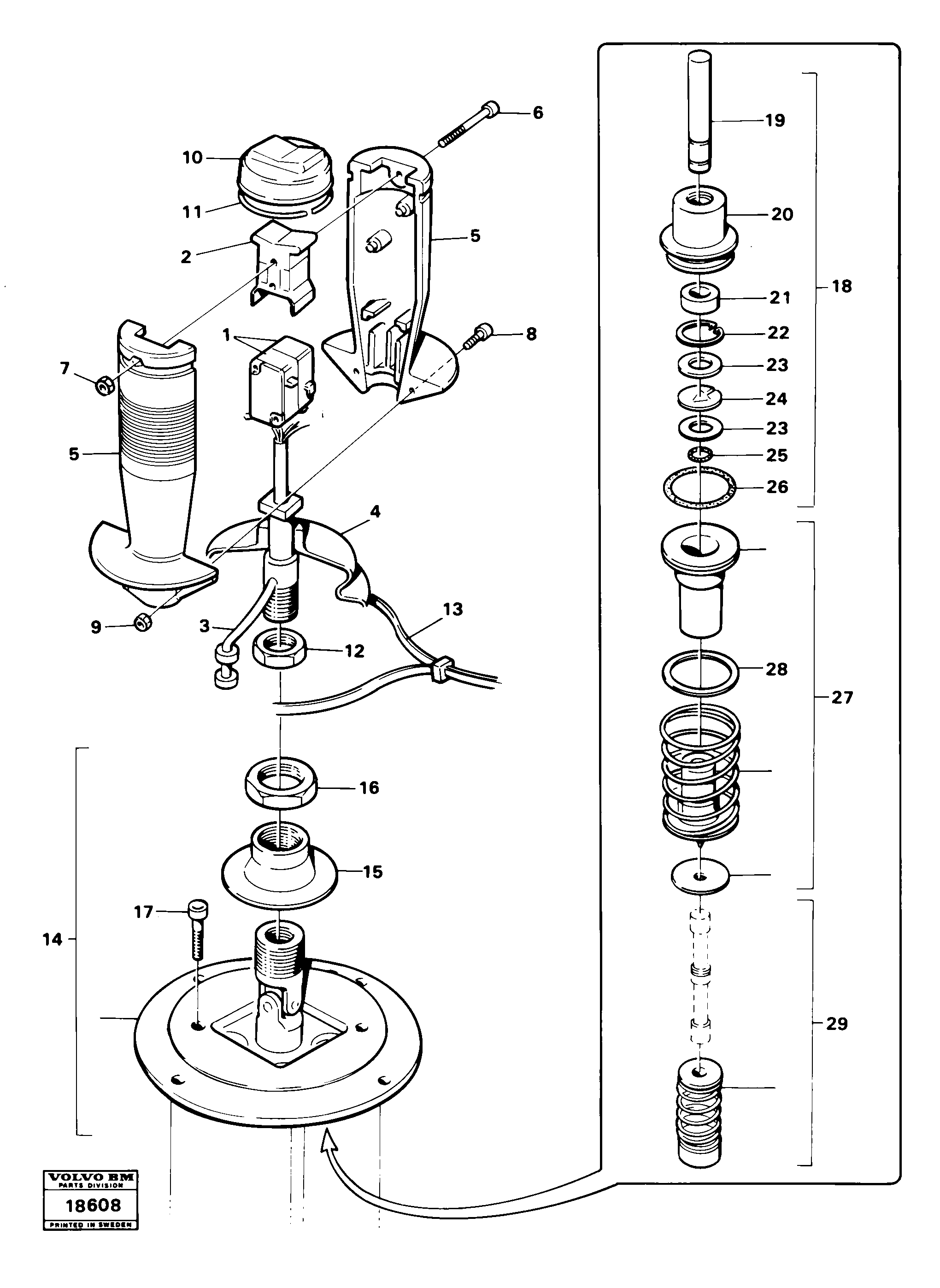 Схема запчастей Volvo L160 - 16064 Servo valve L160 VOLVO BM L160