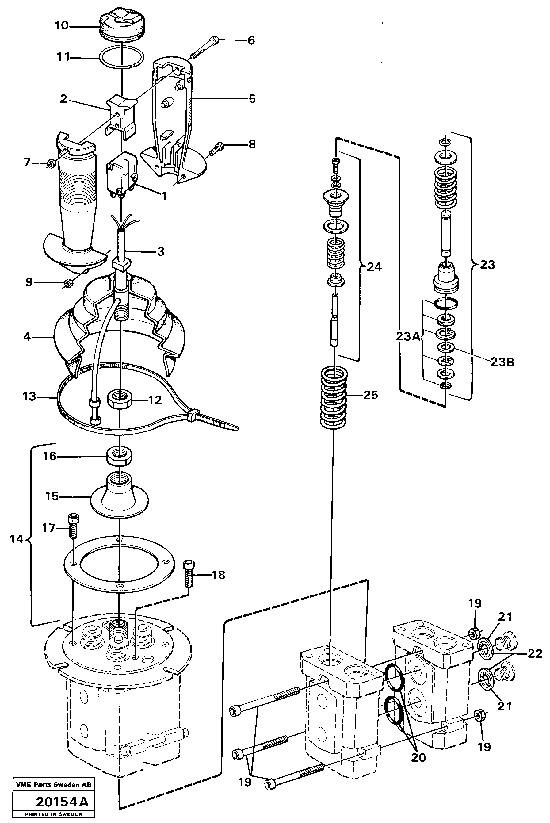 Схема запчастей Volvo L160 - 16065 Servo valve L160 VOLVO BM L160