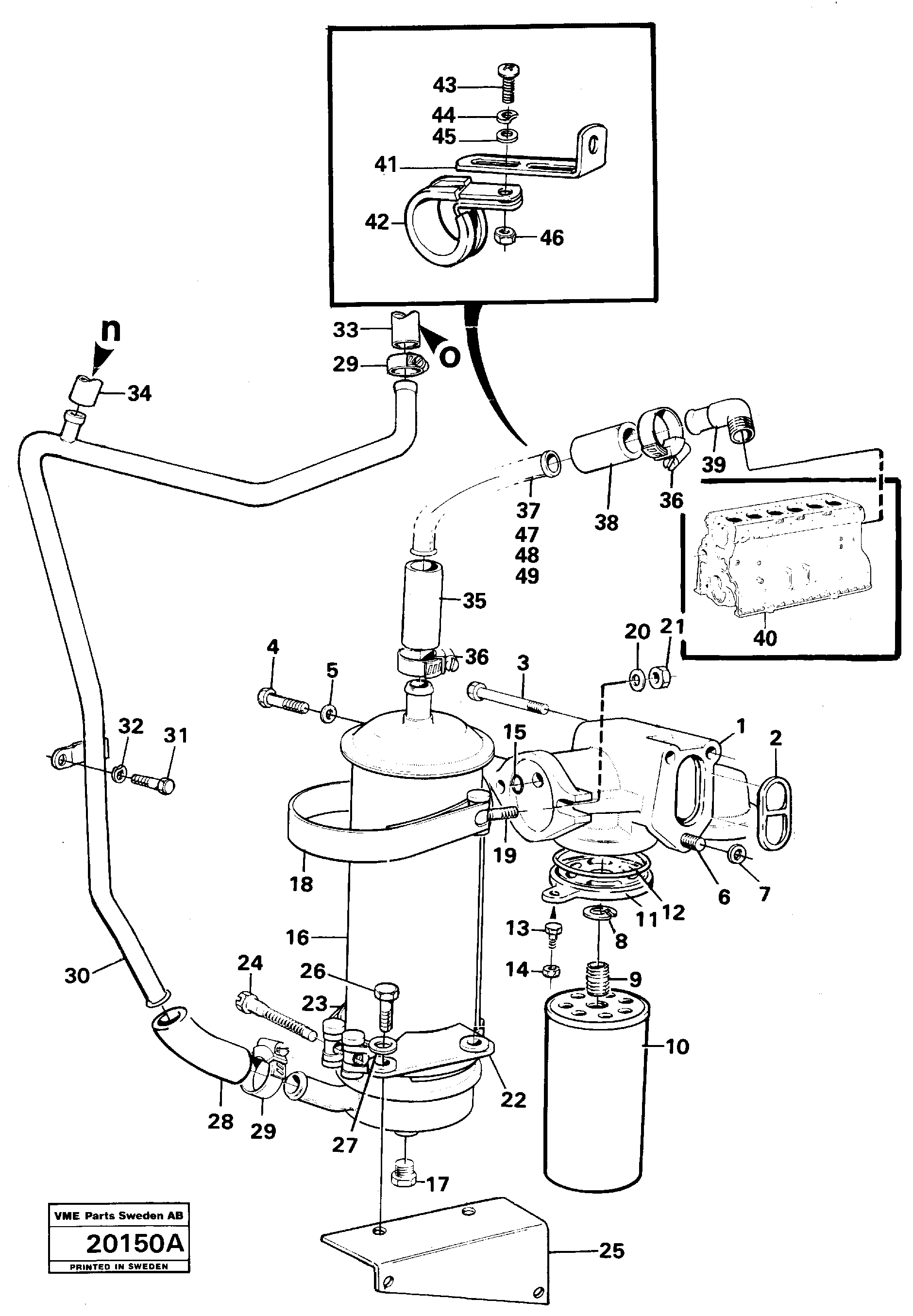 Схема запчастей Volvo L160 - 69175 Oil filter and oil cooler L160 VOLVO BM L160