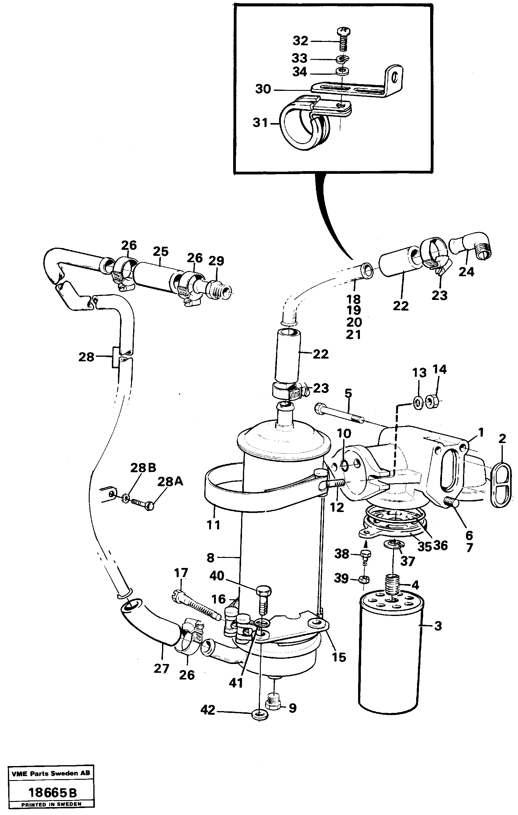 Схема запчастей Volvo L160 - 75937 Oil filter and oil cooler L160 VOLVO BM L160