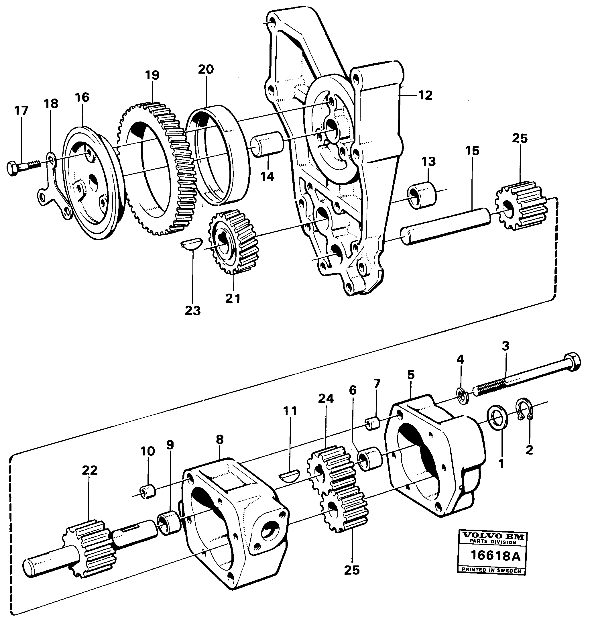Схема запчастей Volvo L160 - 97980 Насос масляный L160 VOLVO BM L160