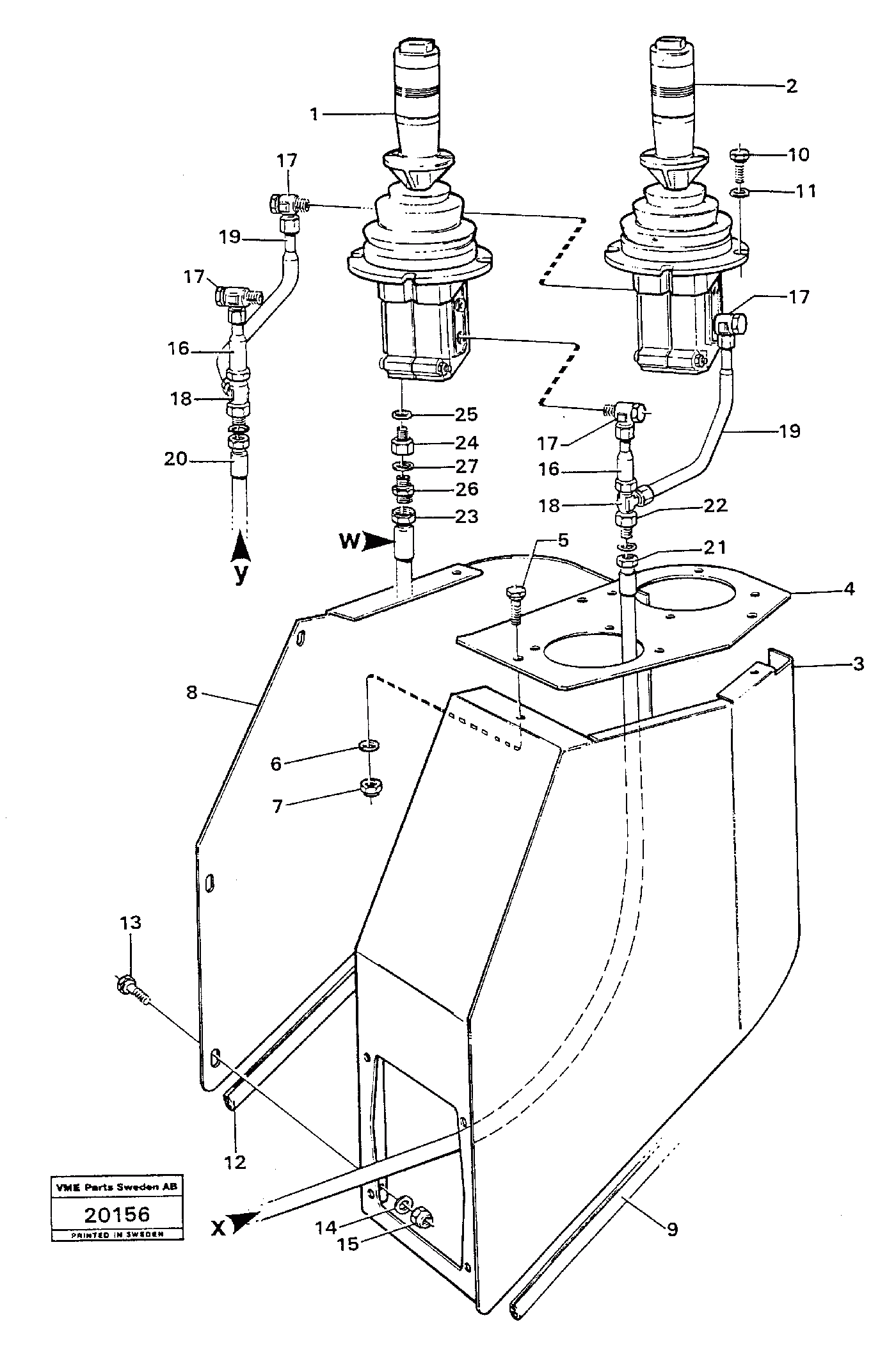 Схема запчастей Volvo L160 - 21945 Servo valve with fitting parts L160 VOLVO BM L160