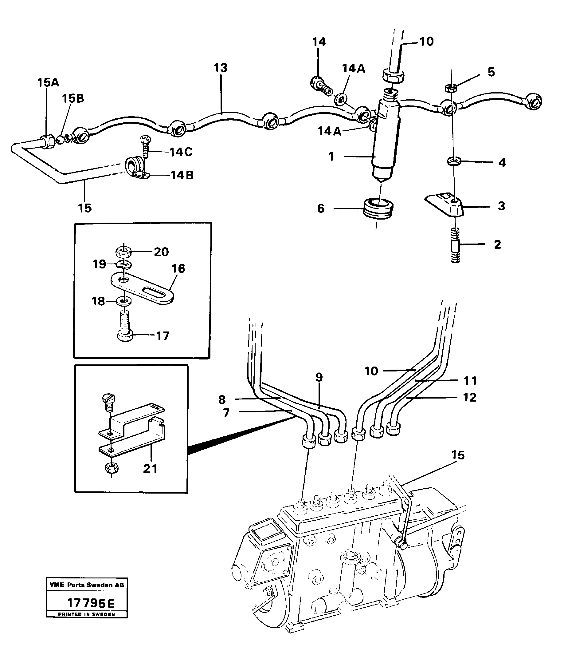 Схема запчастей Volvo L160 - 15767 Fuel tubes L160 VOLVO BM L160