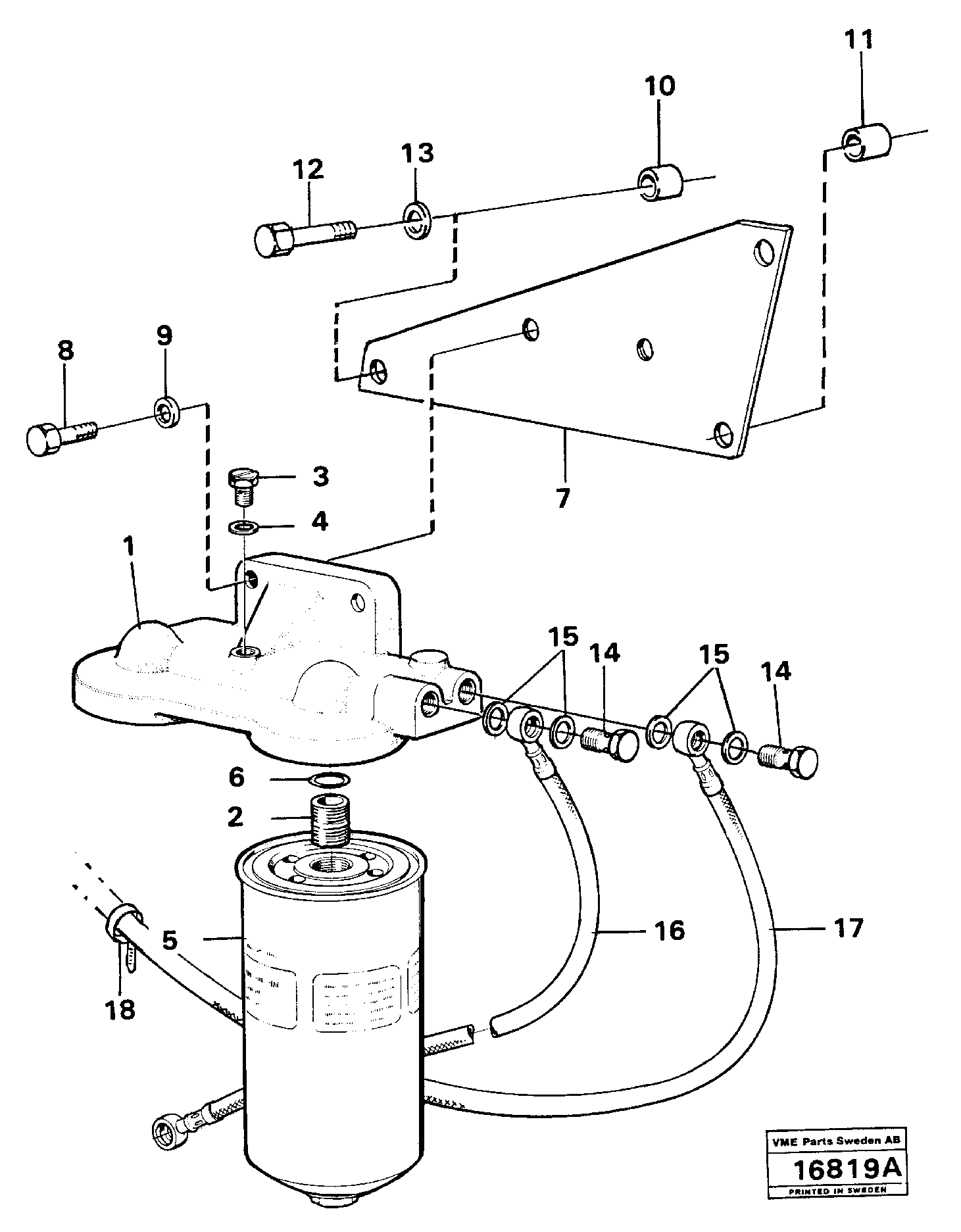 Схема запчастей Volvo L160 - 17730 Fuel filter L160 VOLVO BM L160