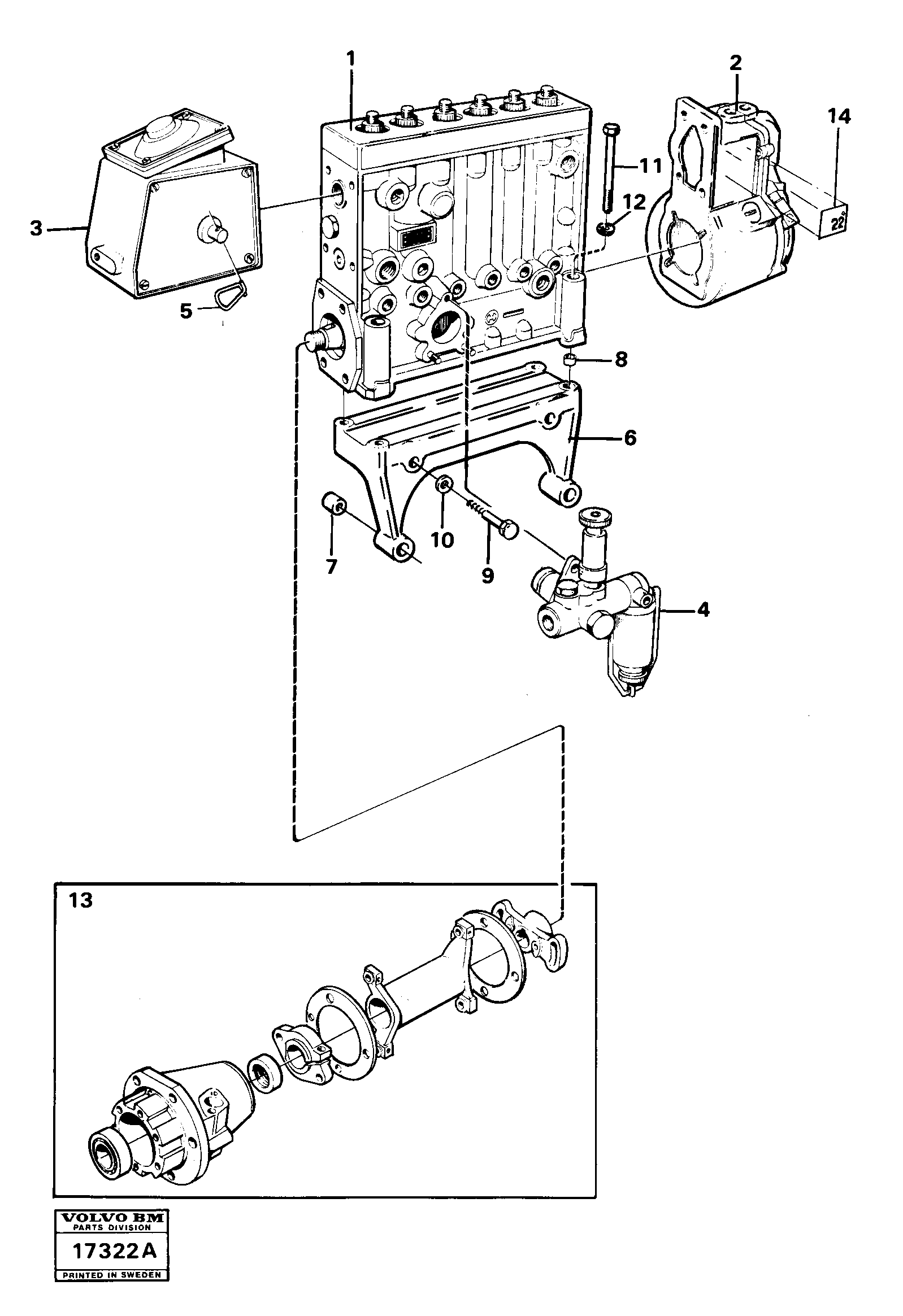 Схема запчастей Volvo L160 - 22281 Injection pump with drive L160 VOLVO BM L160