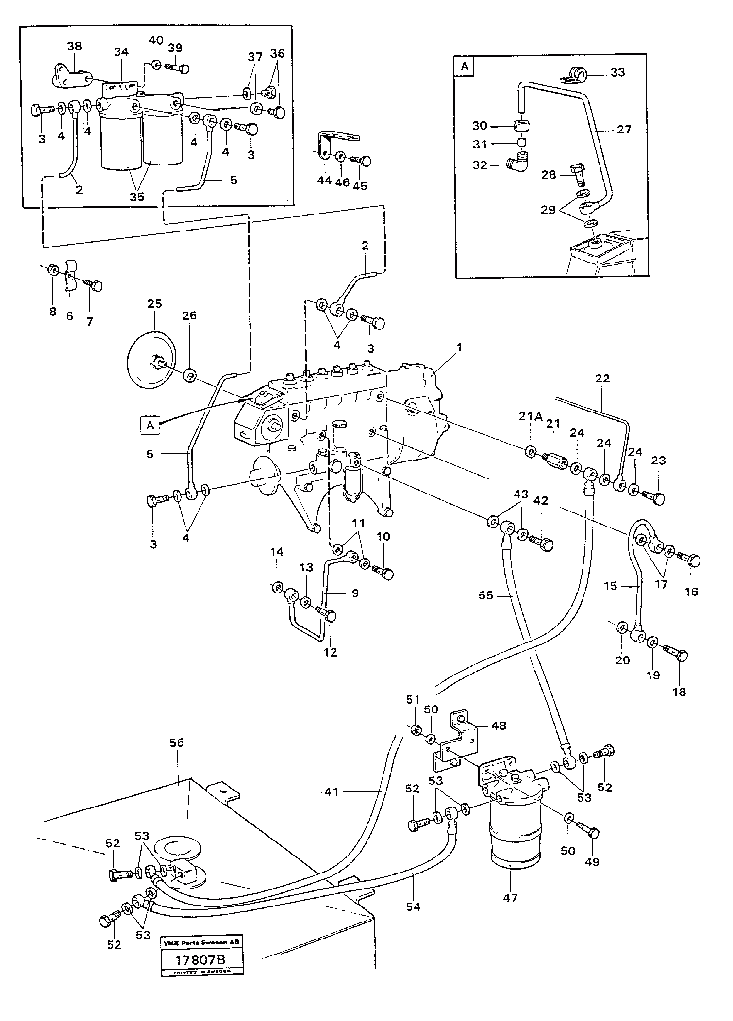 Схема запчастей Volvo L160 - 53959 Топливная система L160 VOLVO BM L160