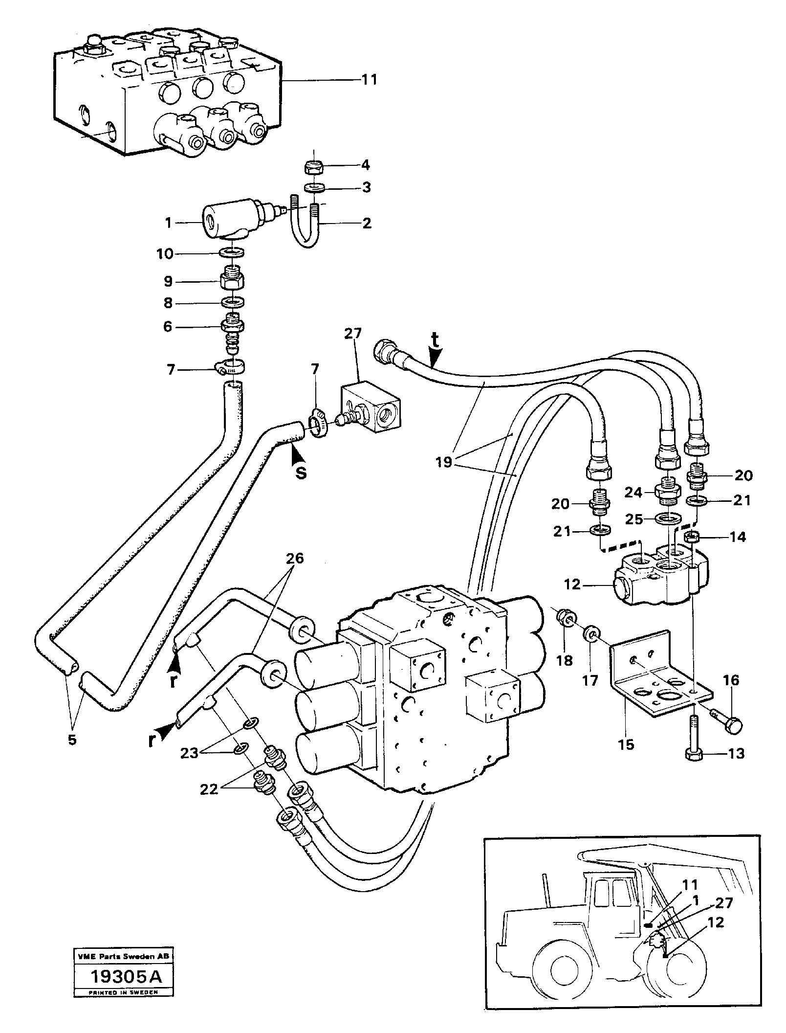 Схема запчастей Volvo L160 - 2723 Hydraulic system L160 VOLVO BM L160