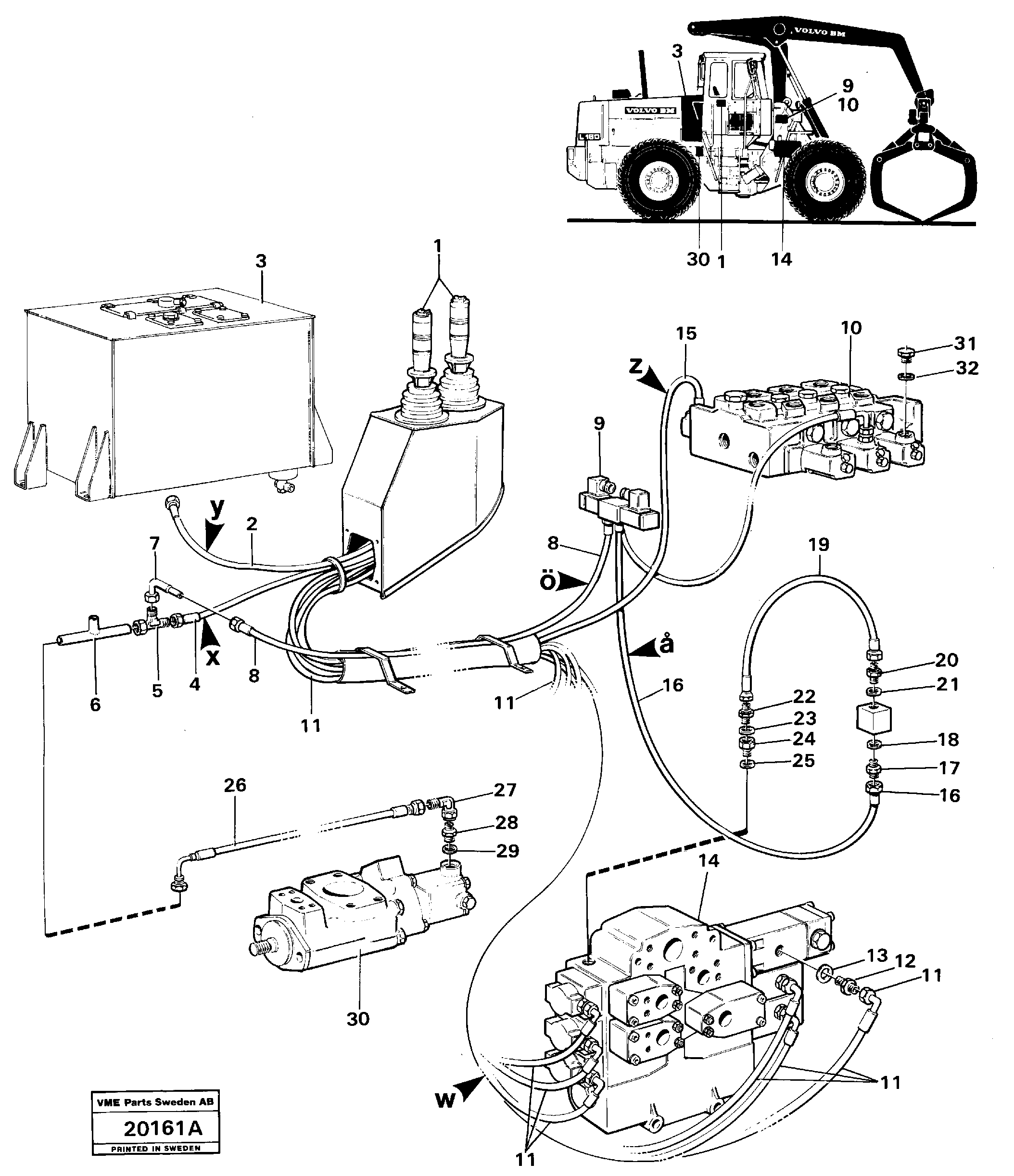 Схема запчастей Volvo L160 - 28394 Servo system L160 VOLVO BM L160