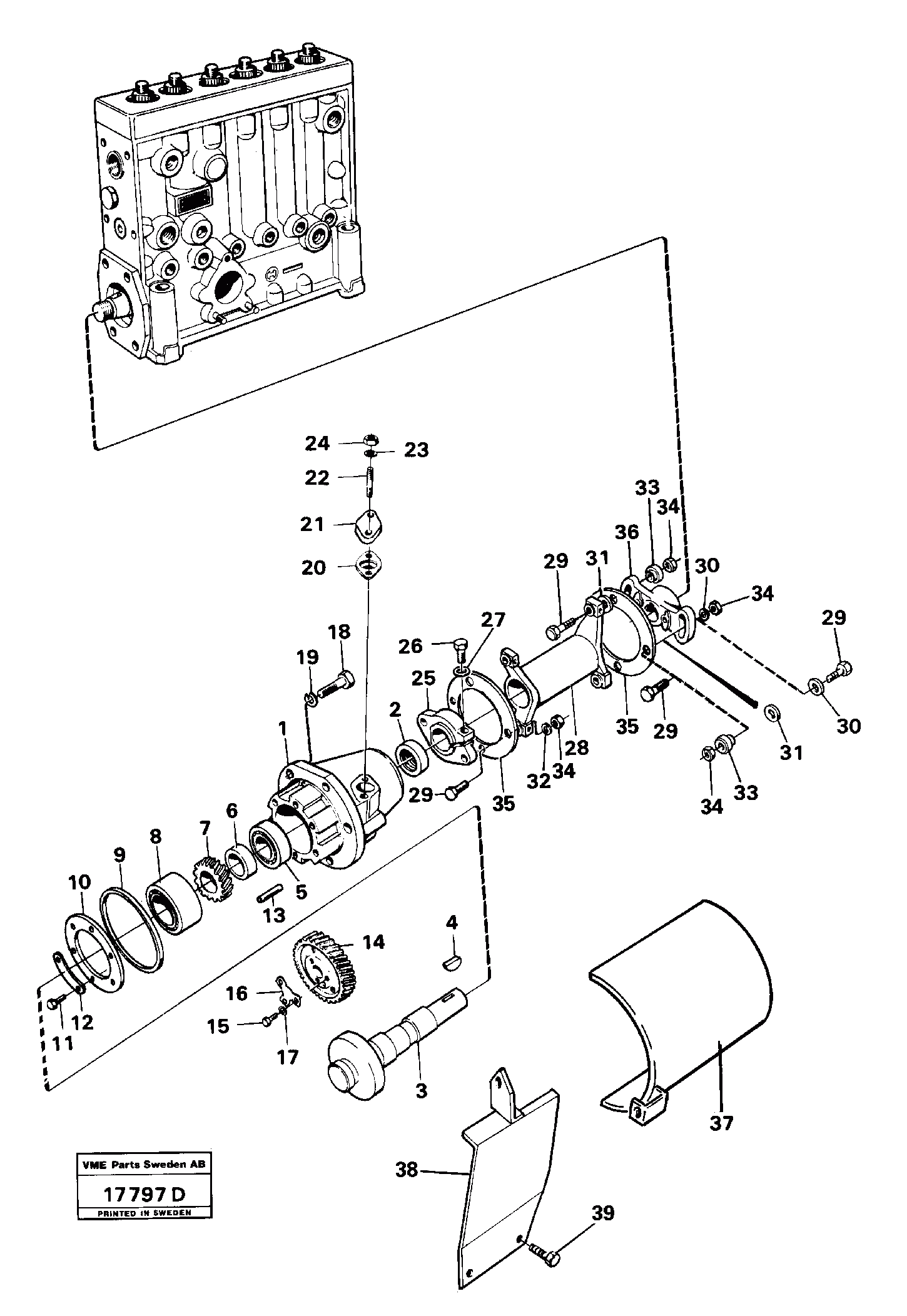 Схема запчастей Volvo L160 - 90900 Pump drive L160 VOLVO BM L160