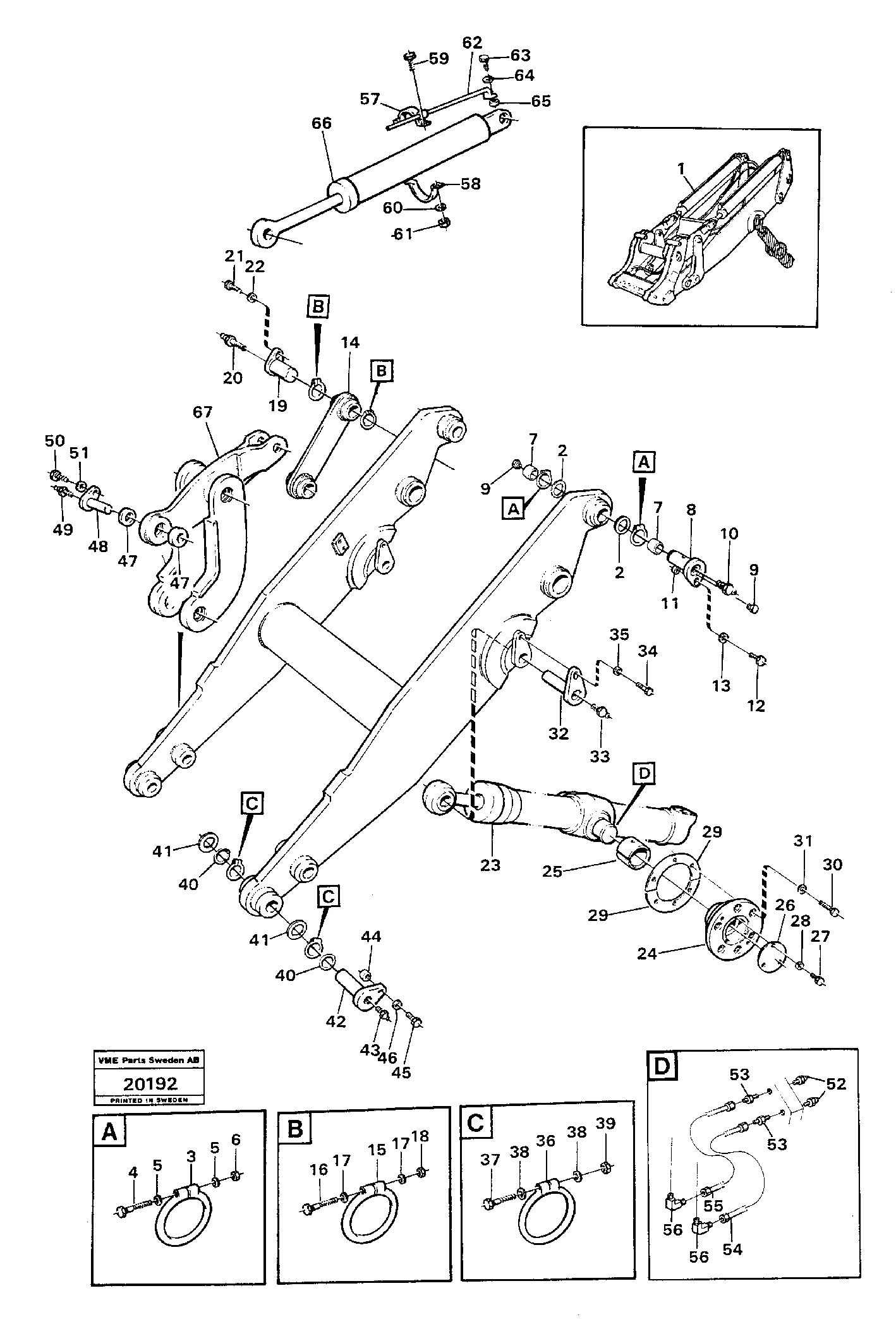 Схема запчастей Volvo L160 - 16080 Lifting unit L160 VOLVO BM L160