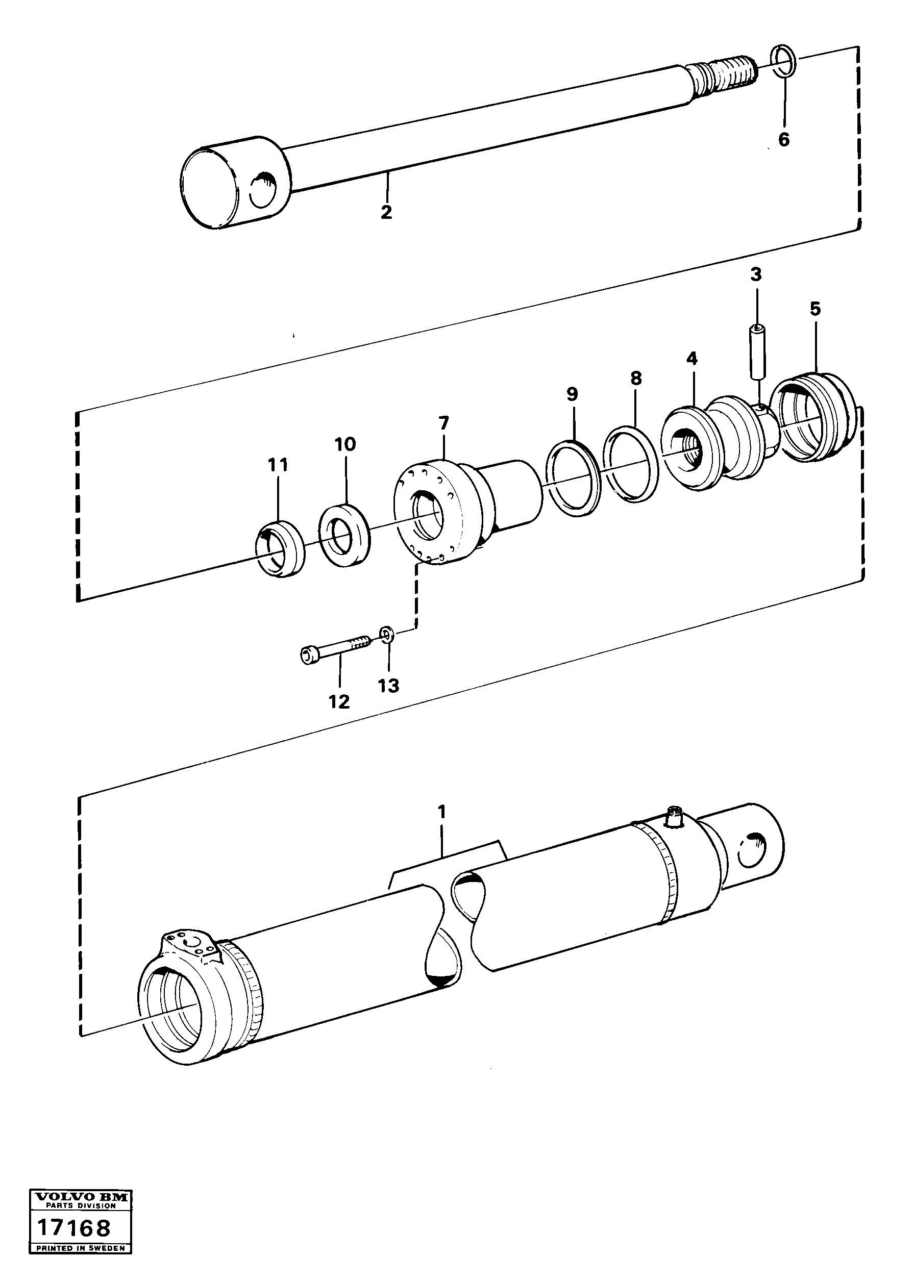 Схема запчастей Volvo L160 - 16088 Hydraulic cylinder L160 VOLVO BM L160