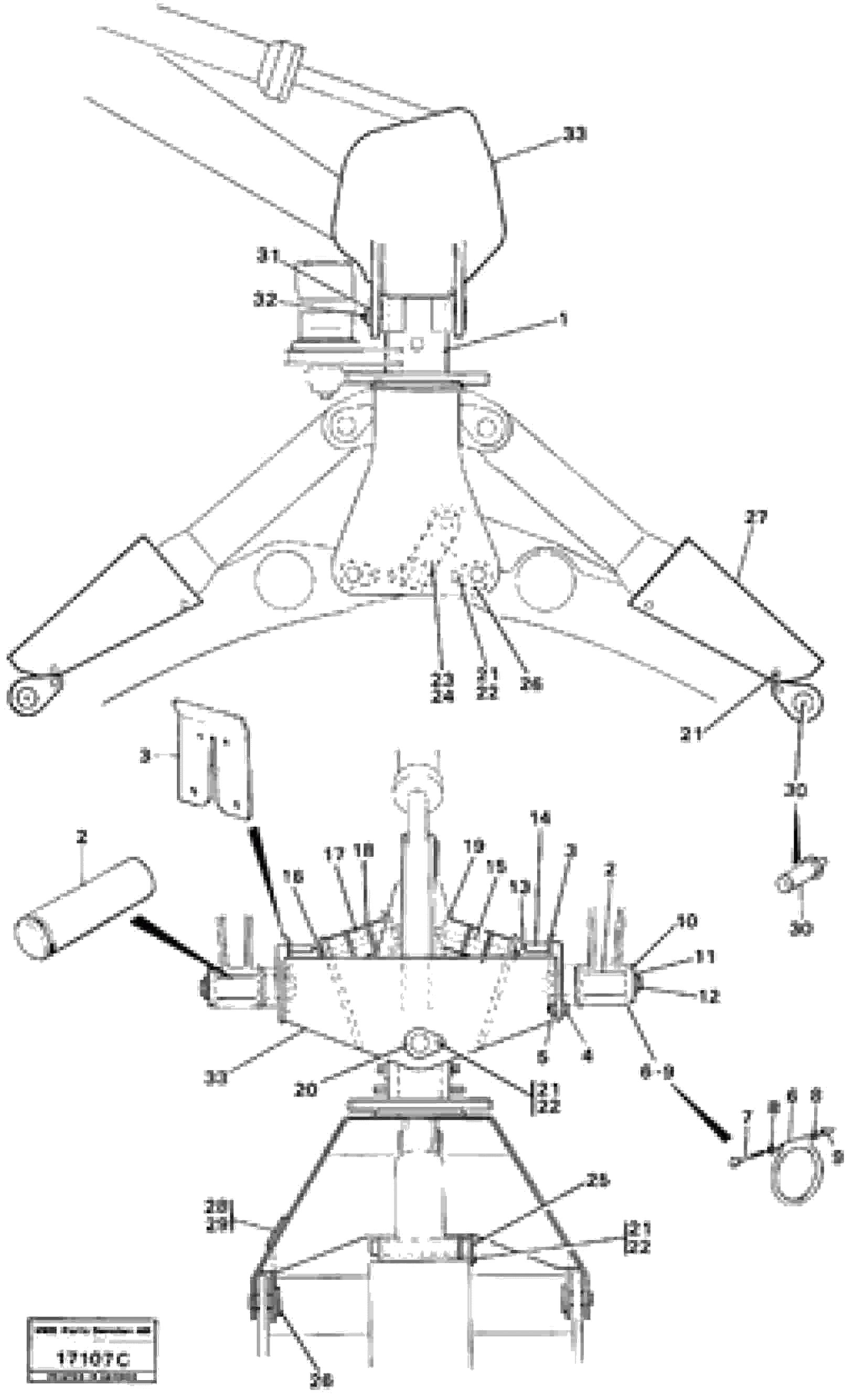 Схема запчастей Volvo L160 - 16093 Rotator with fitting parts L160 VOLVO BM L160