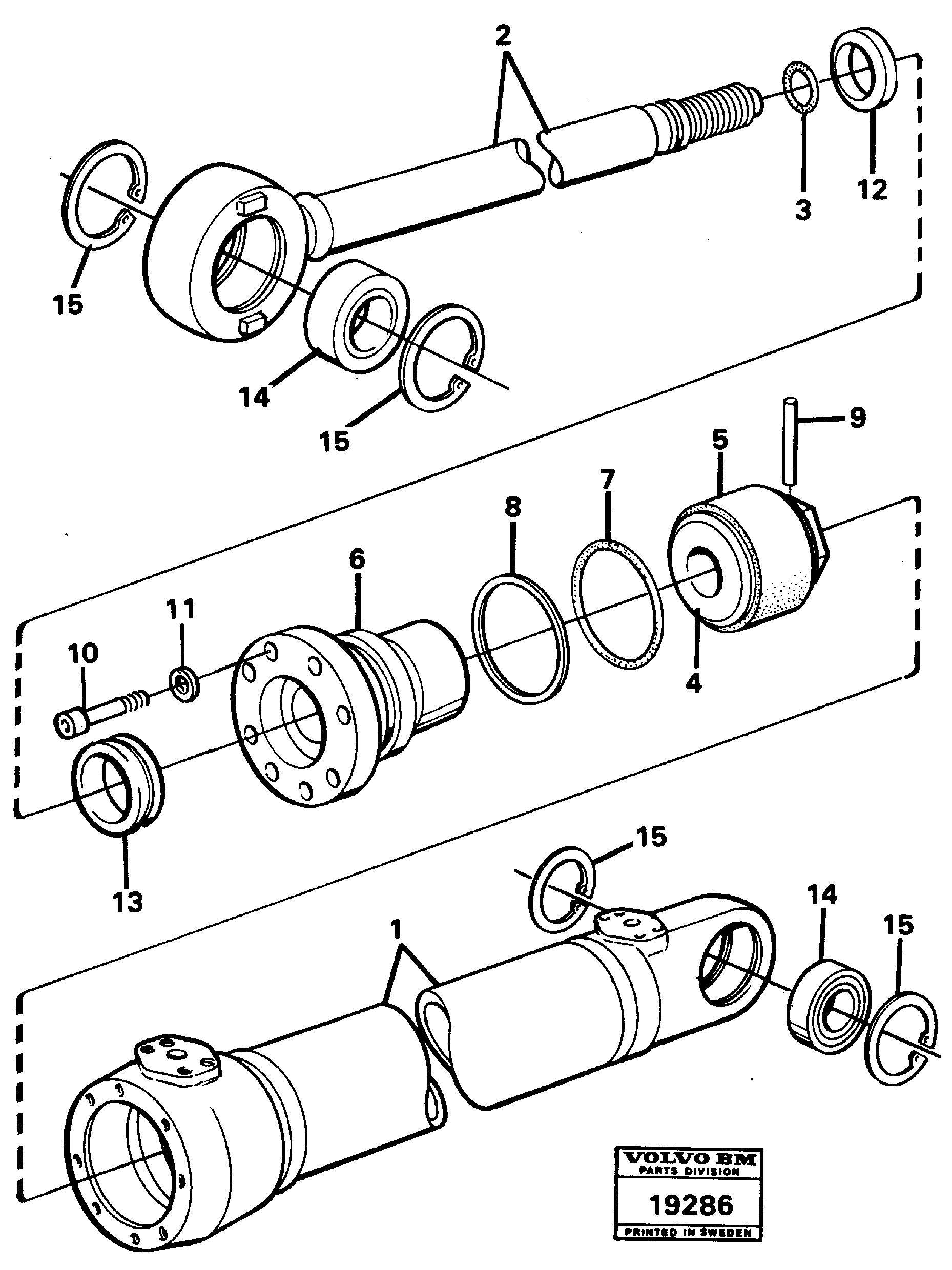 Схема запчастей Volvo L160 - 47643 Гидроцилиндр L160 VOLVO BM L160