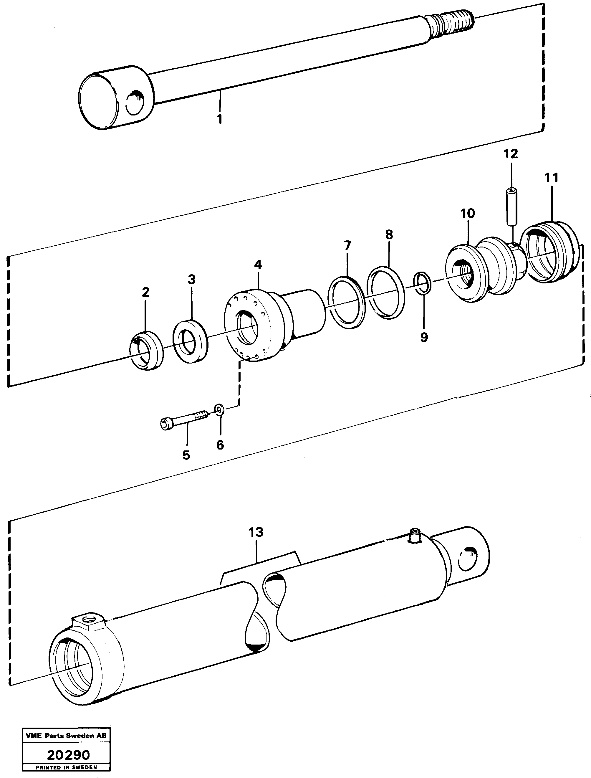 Схема запчастей Volvo L160 - 4800 Hydraulic cylinder L160 VOLVO BM L160