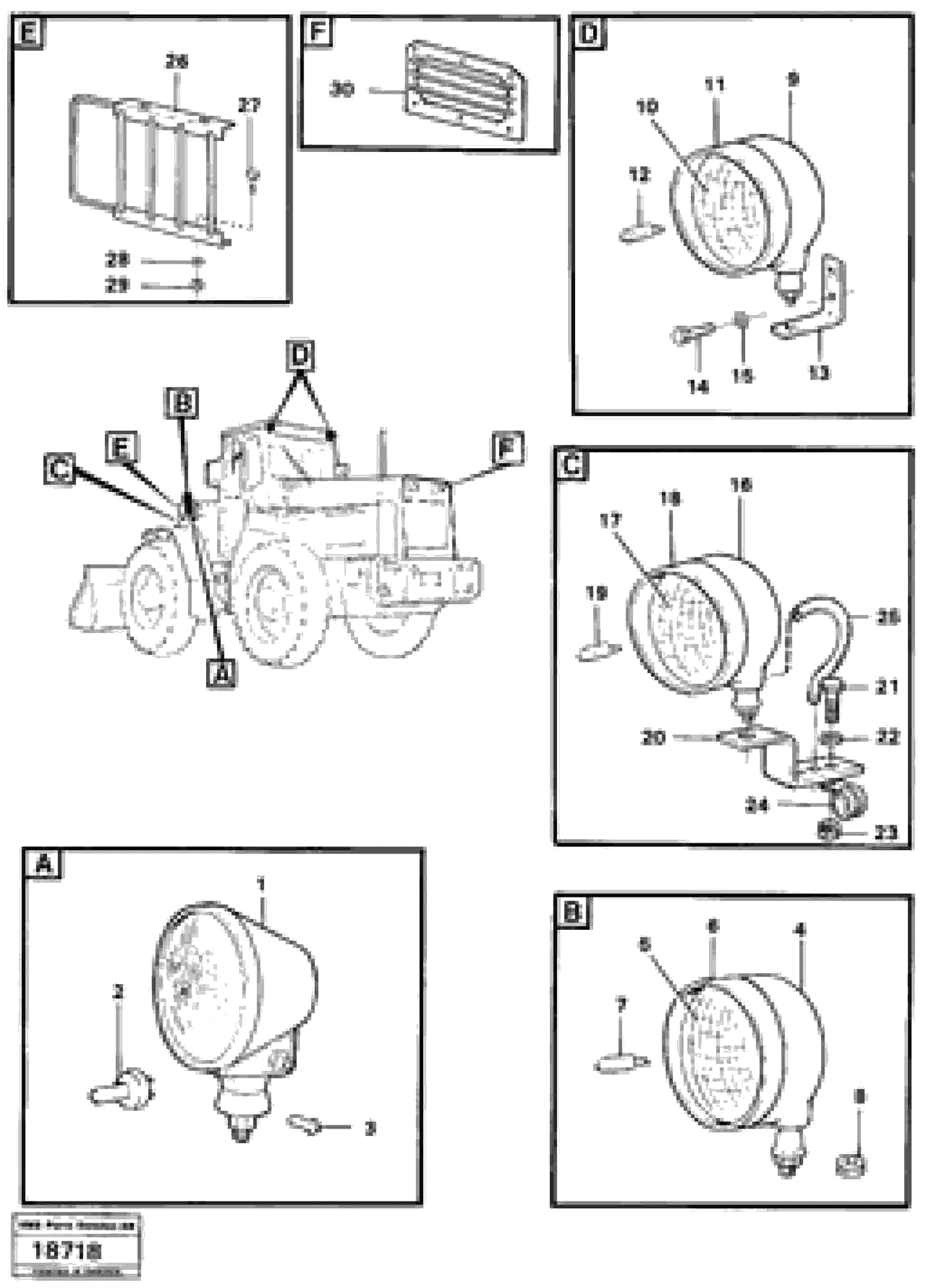 Схема запчастей Volvo L160 - 52915 Lighting. (usa) L160 VOLVO BM L160