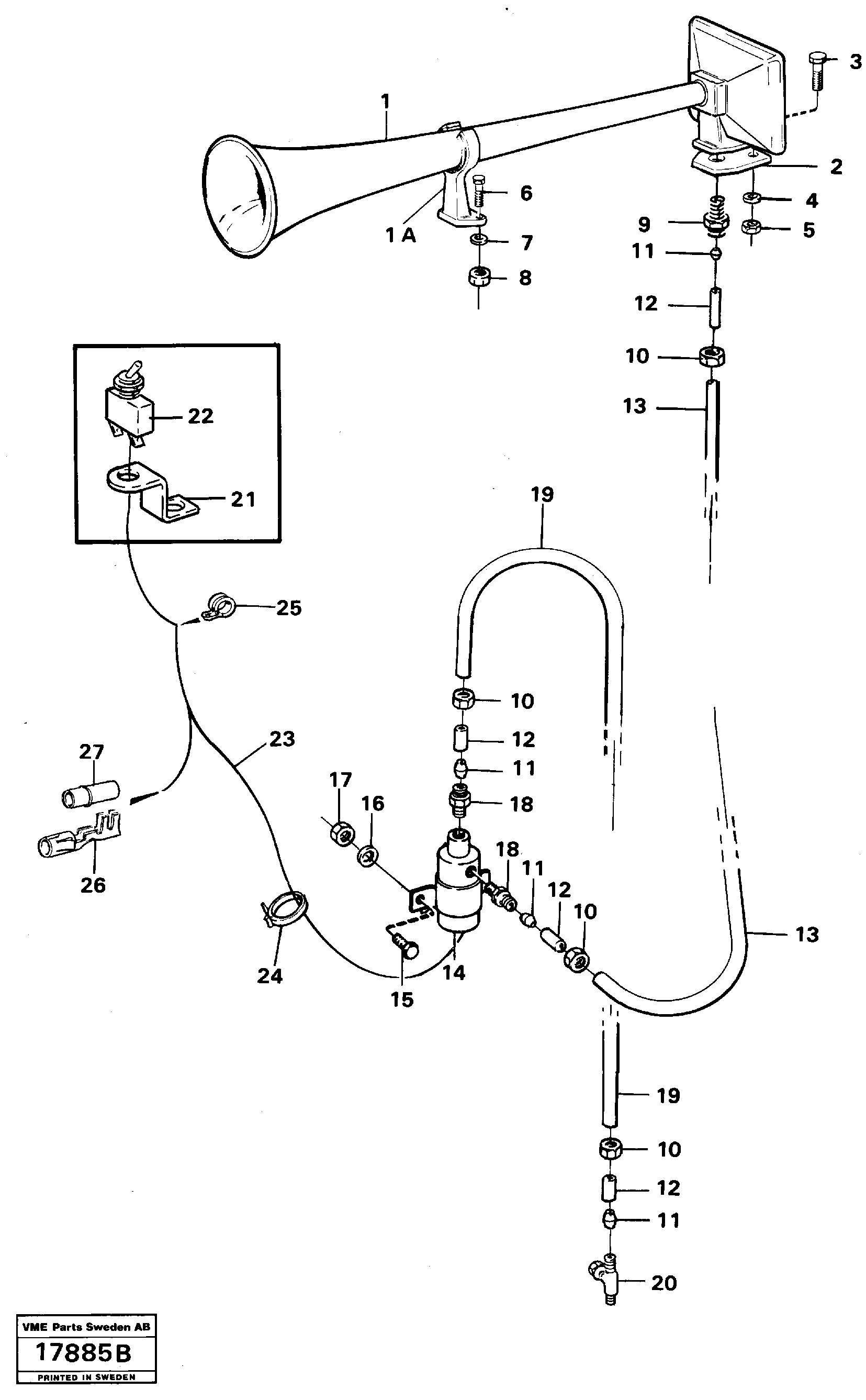 Схема запчастей Volvo L160 - 22309 Loud tone horn L160 VOLVO BM L160