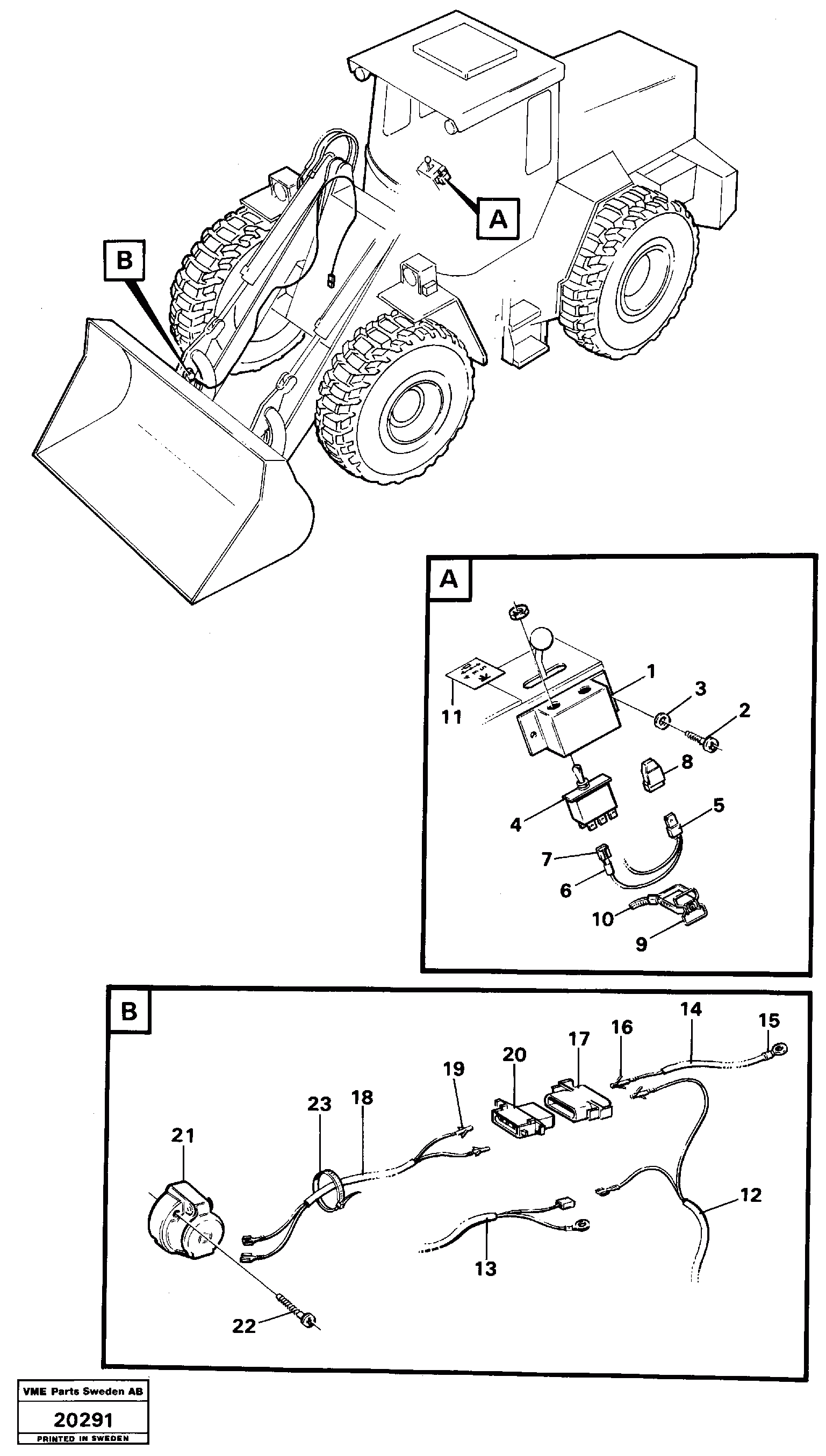 Схема запчастей Volvo L160 - 11430 Electrical equipment 4:th and 5:th function L160 VOLVO BM L160