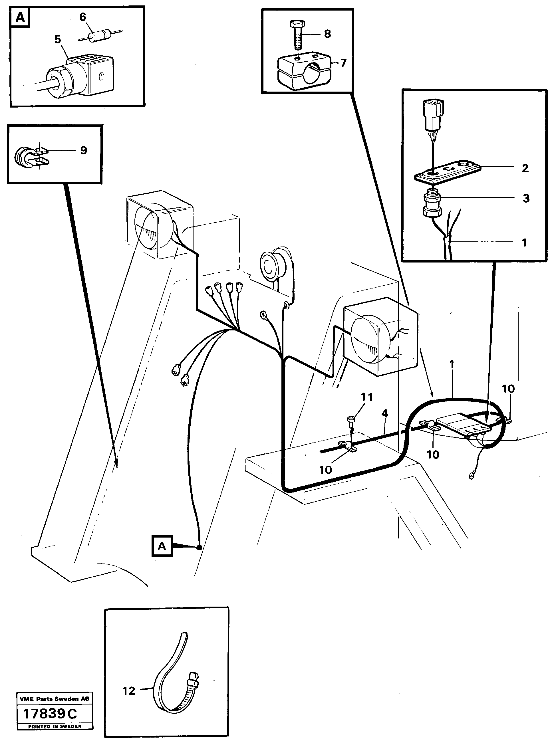 Схема запчастей Volvo L160 - 17737 Electric system front L160 VOLVO BM L160