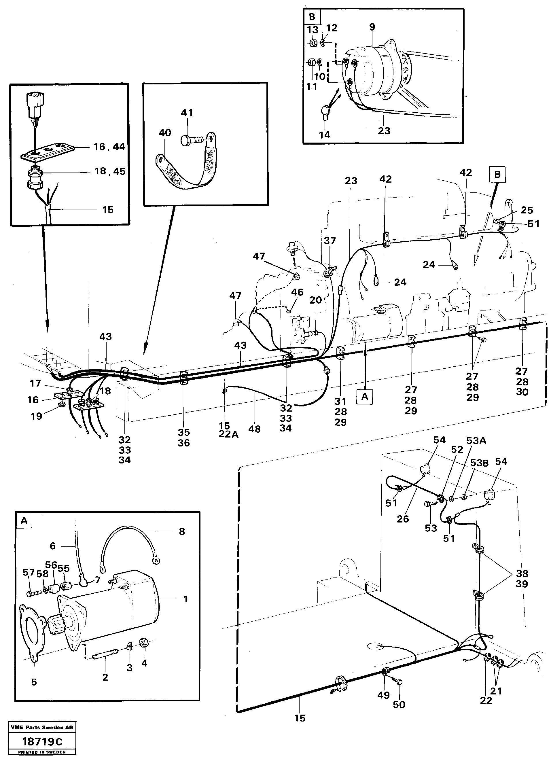 Схема запчастей Volvo L160 - 3526 Electric system rear L160 VOLVO BM L160