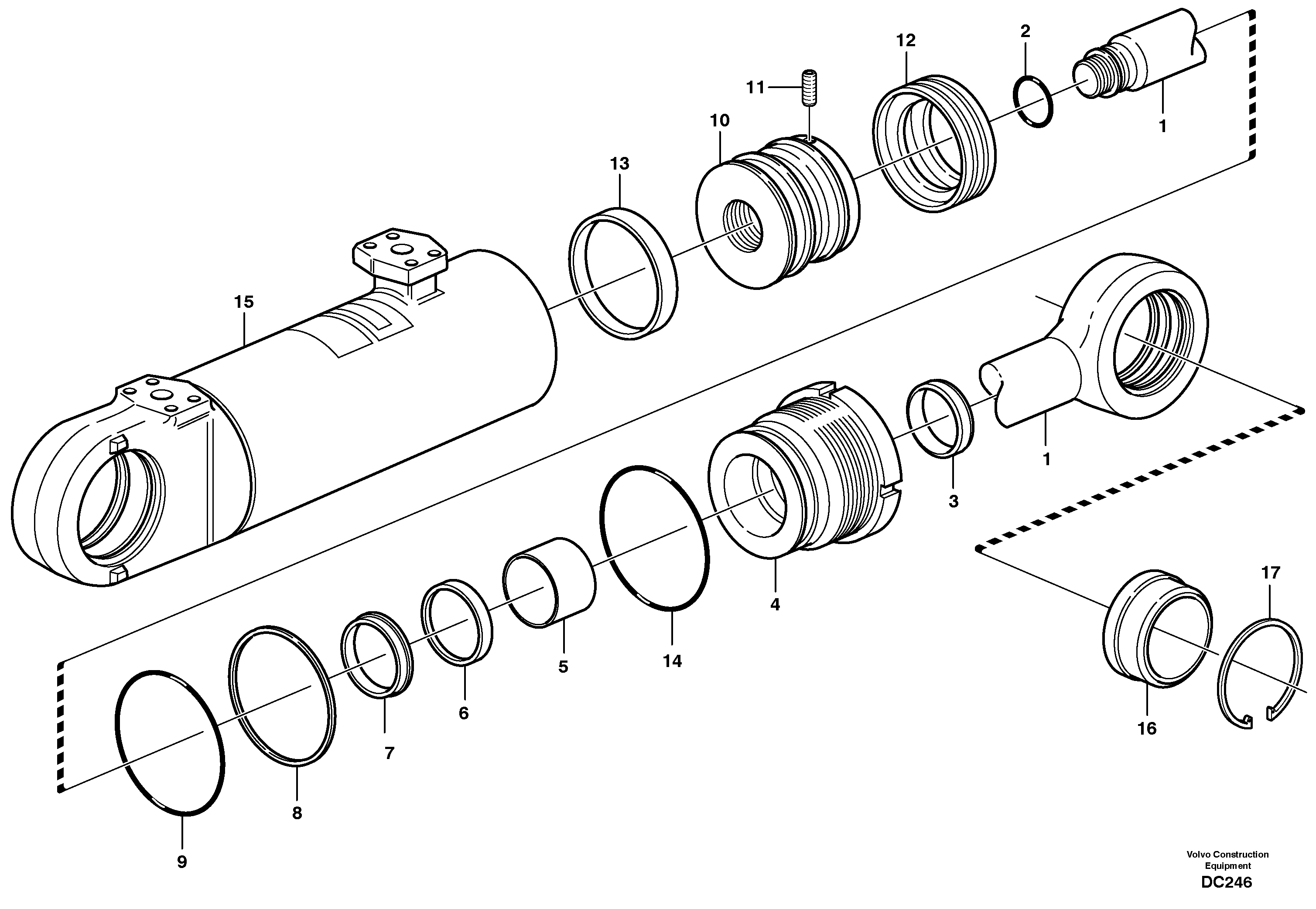 Схема запчастей Volvo L180 - 31593 Гидроцилиндр ATTACHMENTS ATTACHMENTS WHEEL LOADERS GEN. - C