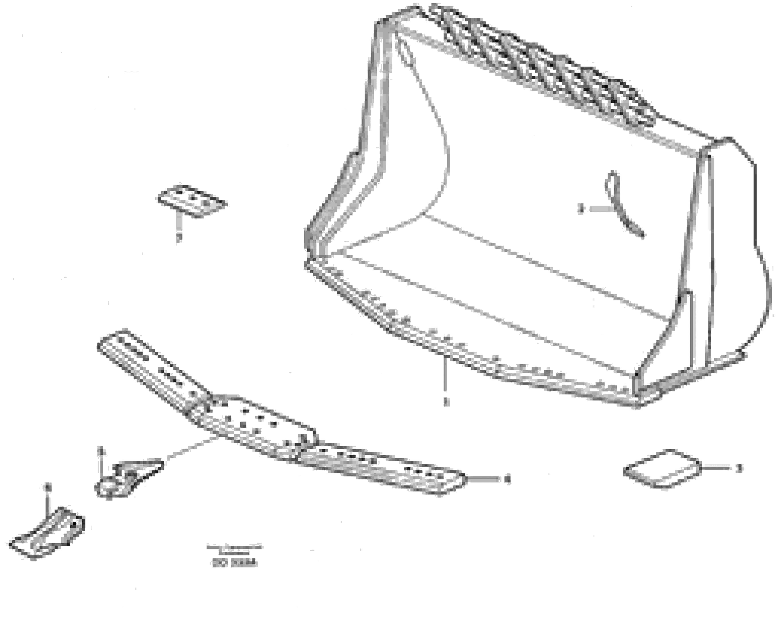 Схема запчастей Volvo EL70 - 61413 Bucket,spade nose, alt. edge savers or teeth ATTACHMENTS ATTACHMENTS WHEEL LOADERS GEN. - C