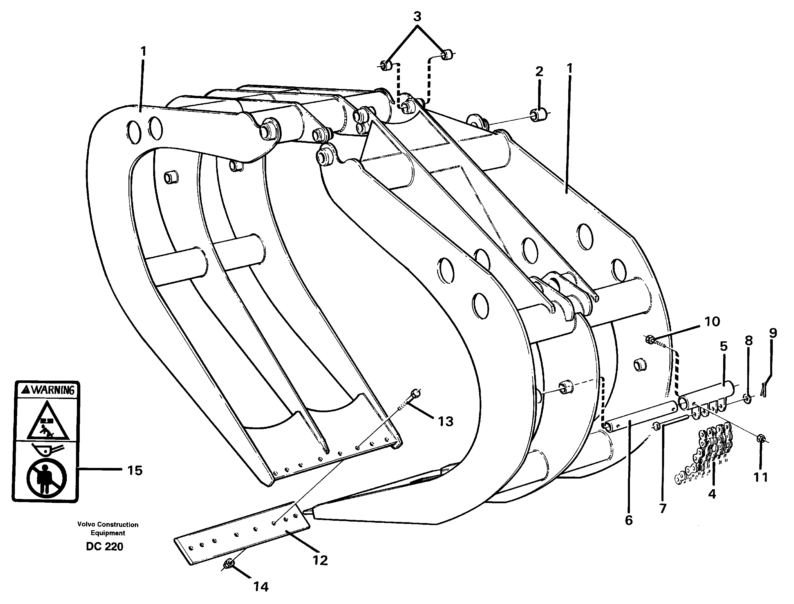 Схема запчастей Volvo EL70 - 66584 Grapple ATTACHMENTS ATTACHMENTS WHEEL LOADERS GEN. - C