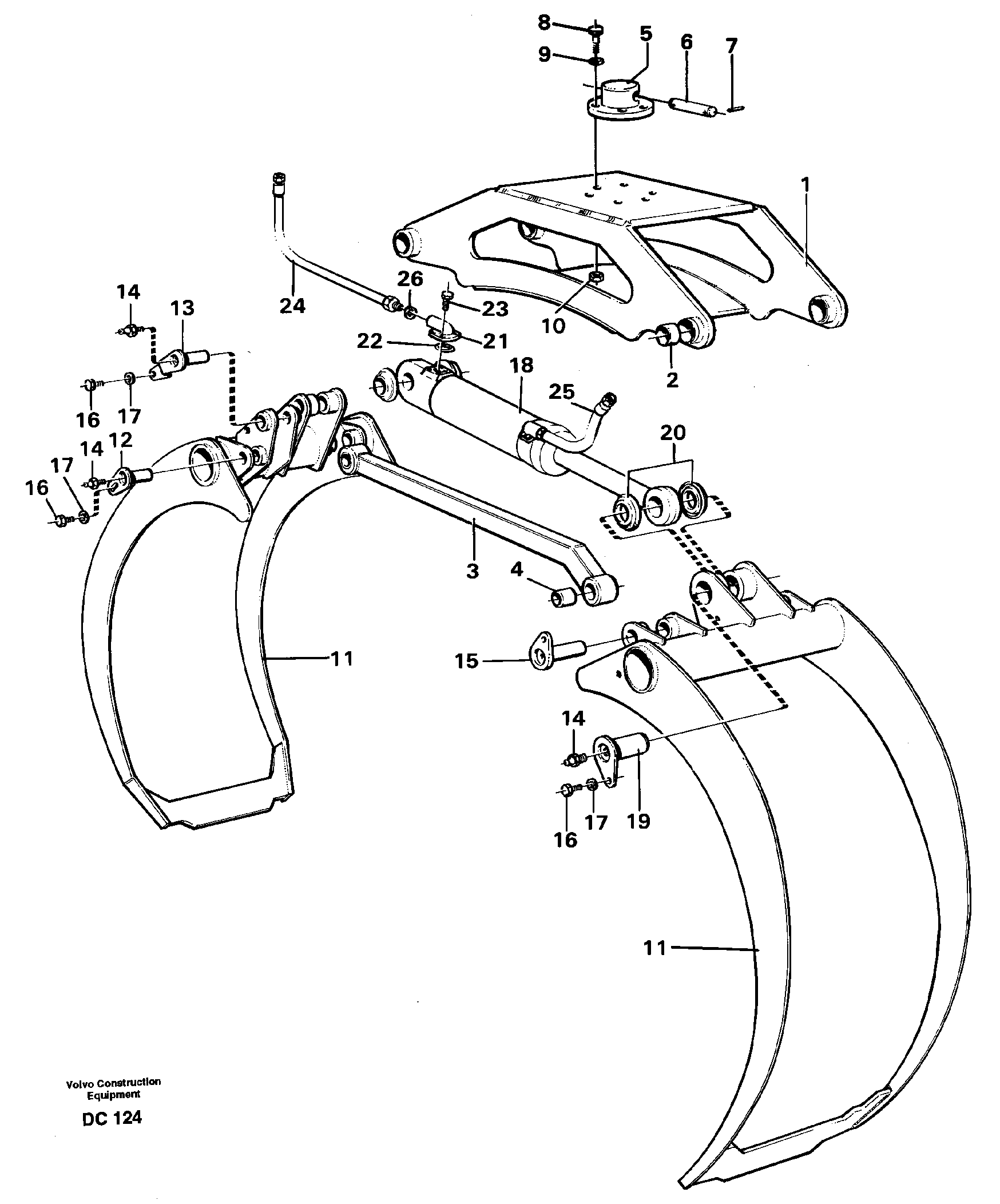 Схема запчастей Volvo EL70 - 9218 Grapple Swc ATTACHMENTS ATTACHMENTS WHEEL LOADERS GEN. - C
