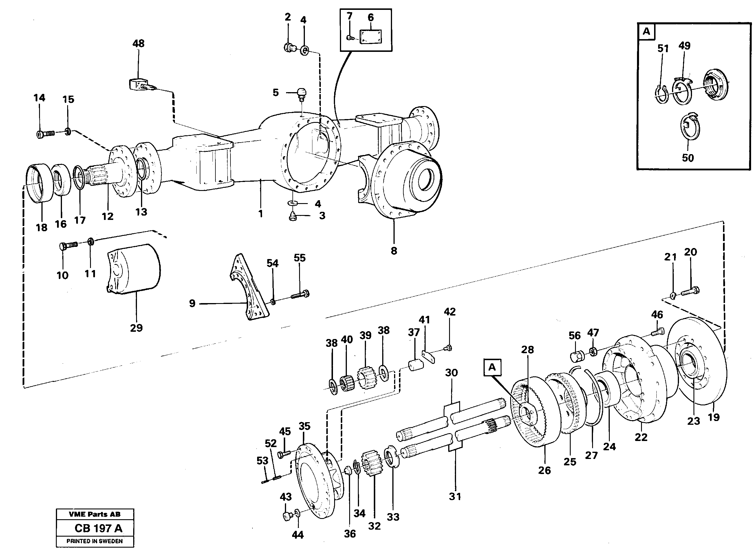 Схема запчастей Volvo EL70 - 3833 Мост ведущий задний EL70 VOLVO BM VOLVO BM EL70