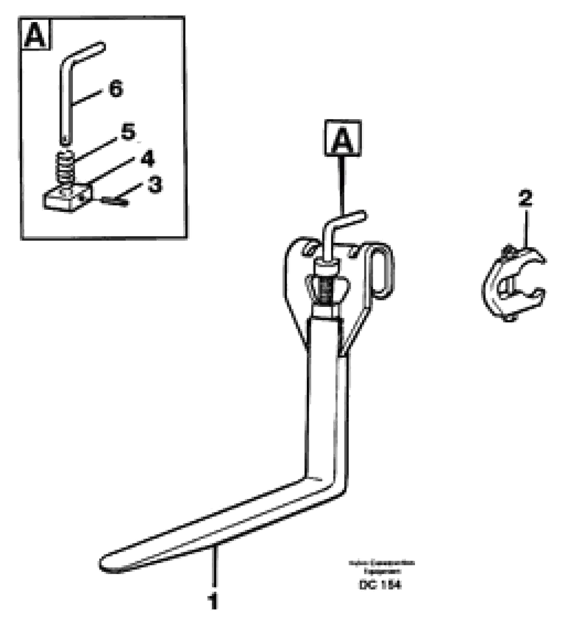 Схема запчастей Volvo EL70 - 33981 Fork tines ATTACHMENTS ATTACHMENTS WHEEL LOADERS GEN. - C
