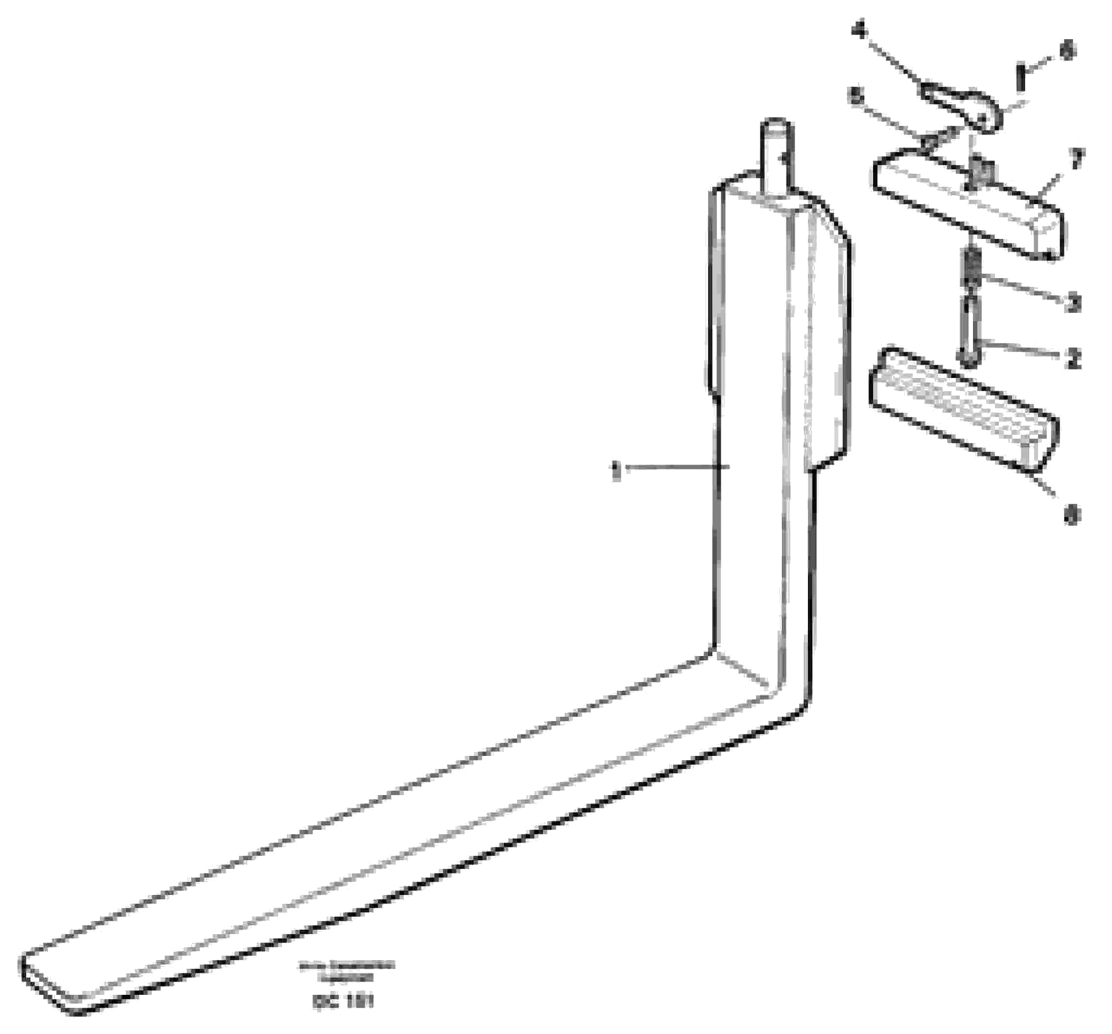 Схема запчастей Volvo EL70 - 33997 Fork tines ATTACHMENTS ATTACHMENTS WHEEL LOADERS GEN. - C