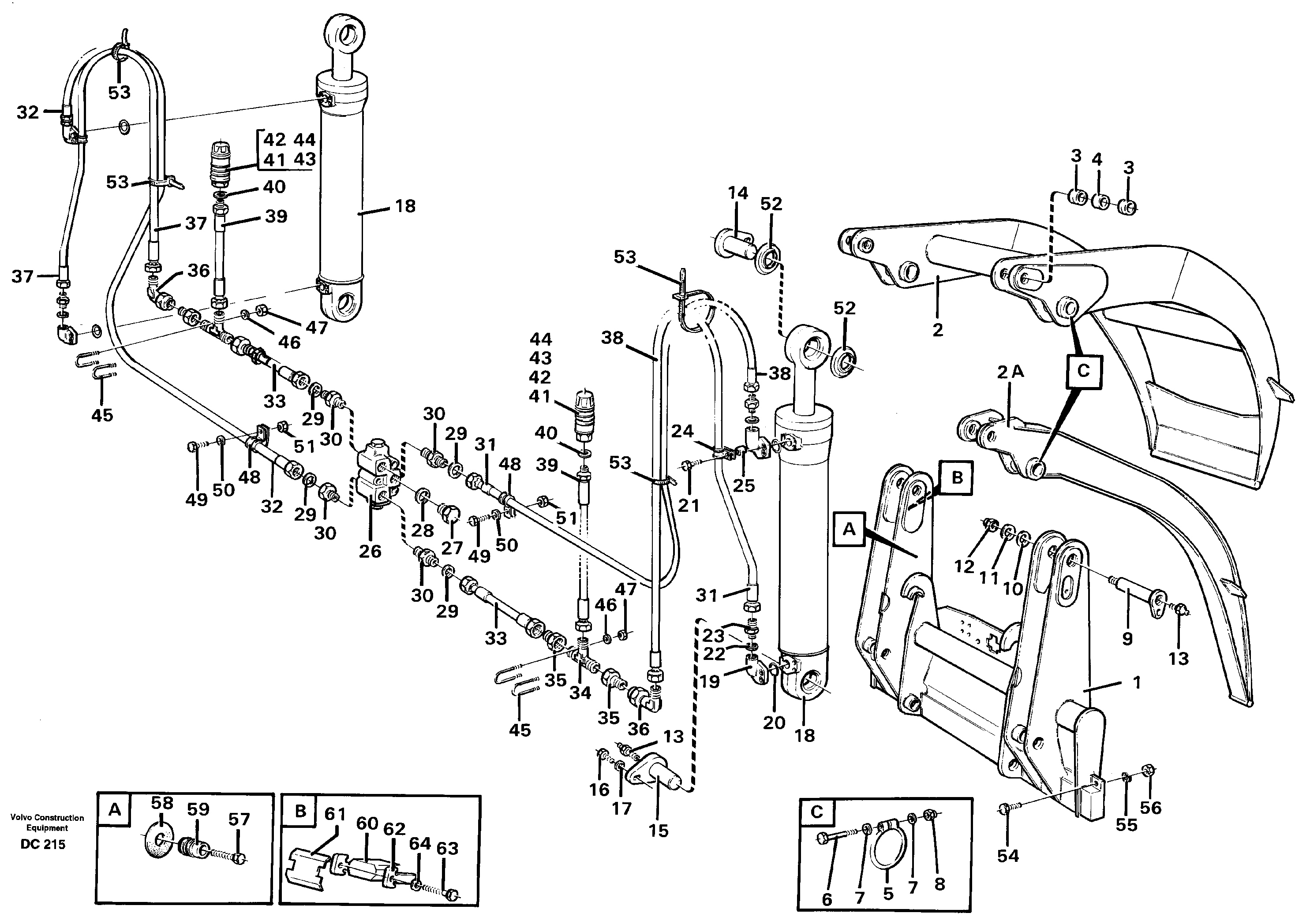 Схема запчастей Volvo EL70 - 32634 Combi fork ATTACHMENTS ATTACHMENTS WHEEL LOADERS GEN. - C
