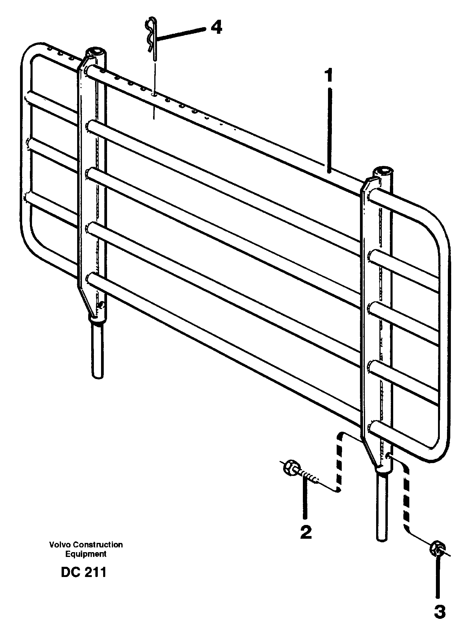 Схема запчастей Volvo EL70 - 40104 Loading support ATTACHMENTS ATTACHMENTS WHEEL LOADERS GEN. - C