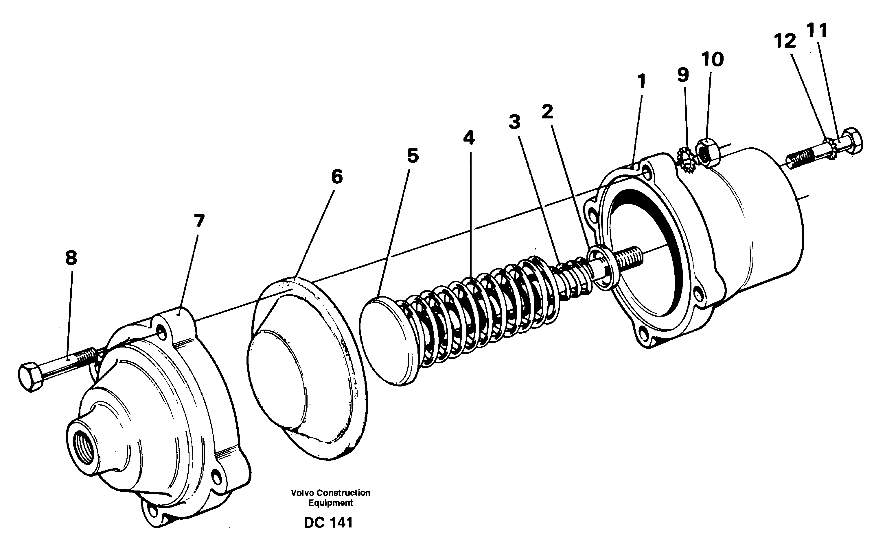 Схема запчастей Volvo EL70 - 31383 Pneumatic cylinder ATTACHMENTS ATTACHMENTS WHEEL LOADERS GEN. - C