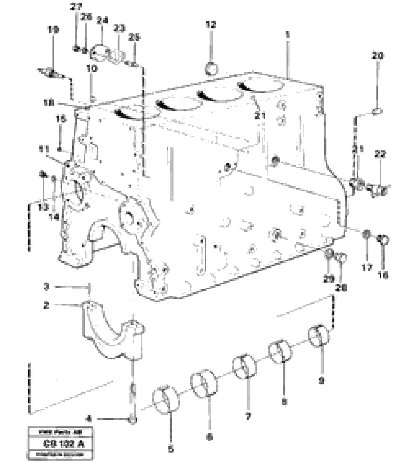 Схема запчастей Volvo EL70 - 98973 Блок цилиндров EL70 VOLVO BM VOLVO BM EL70