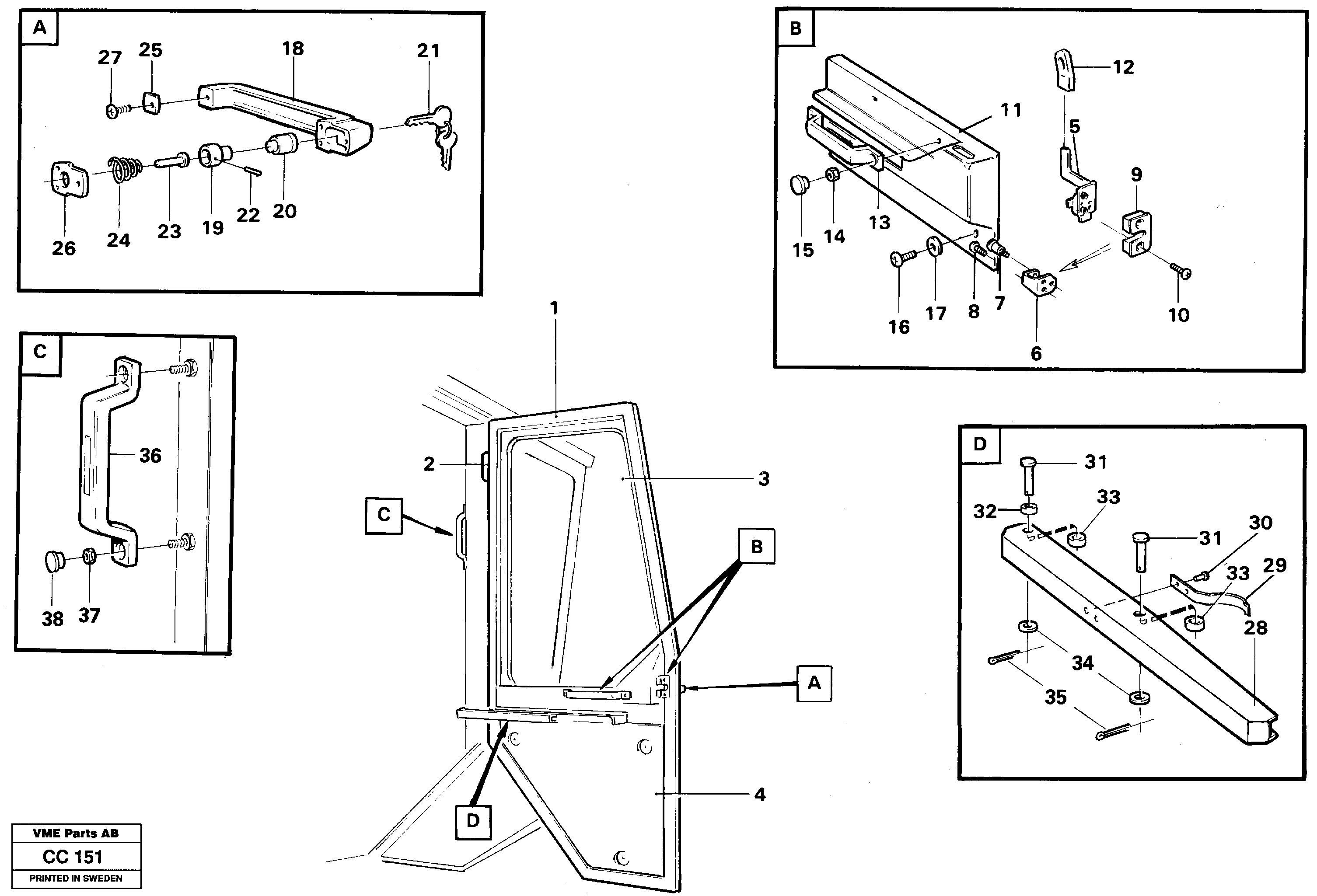 Схема запчастей Volvo EL70C - 58618 Door EL70C VOLVO BM VOLVO BM EL70C