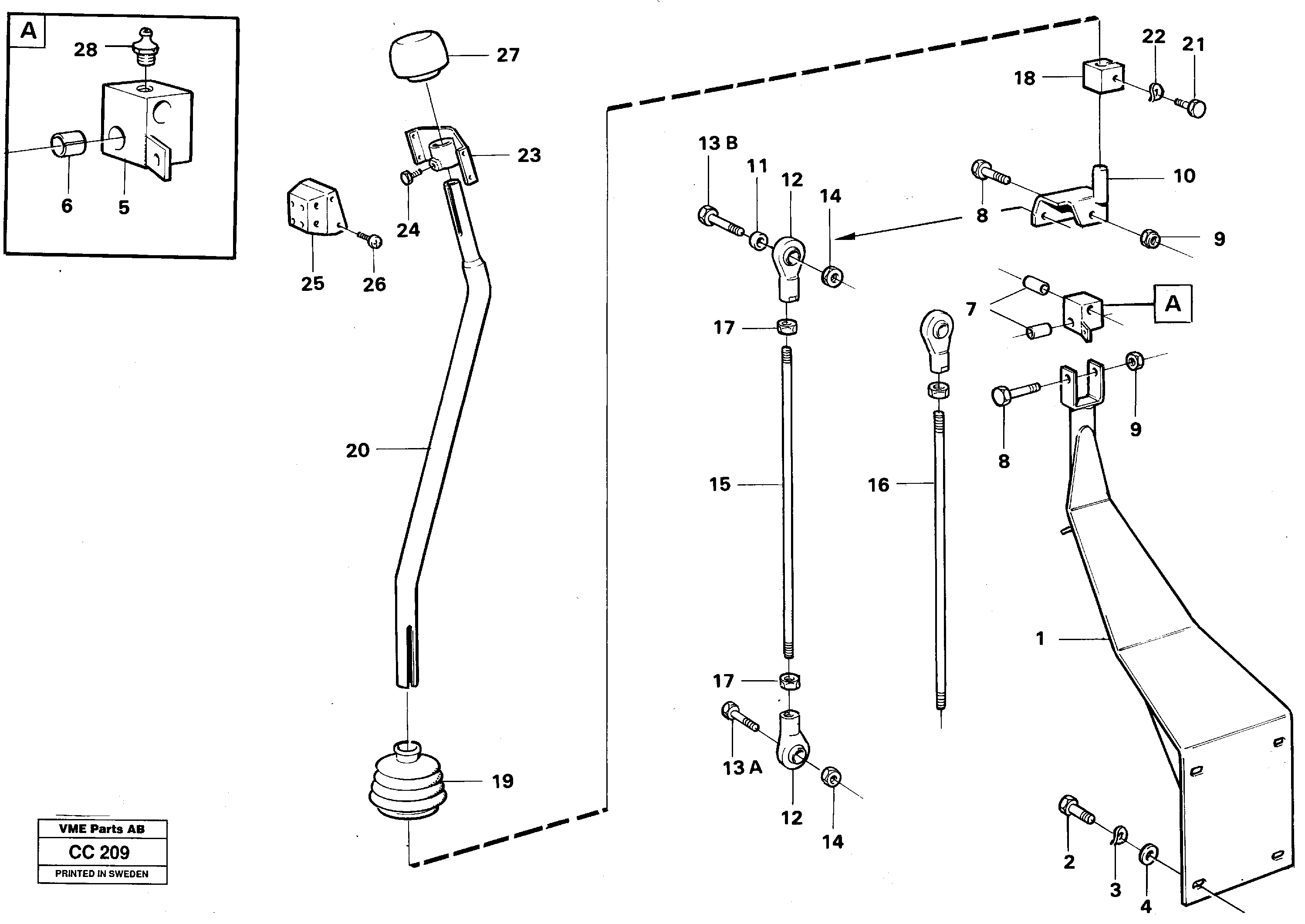 Схема запчастей Volvo EL70C - 21353 Loader controls EL70C VOLVO BM VOLVO BM EL70C