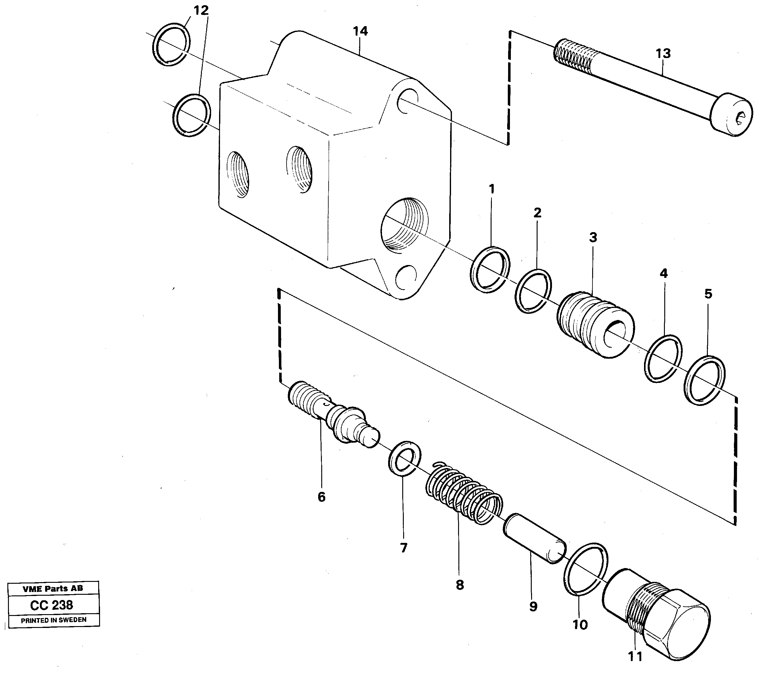 Схема запчастей Volvo EL70C - 14613 Pressure limiting valve EL70C VOLVO BM VOLVO BM EL70C