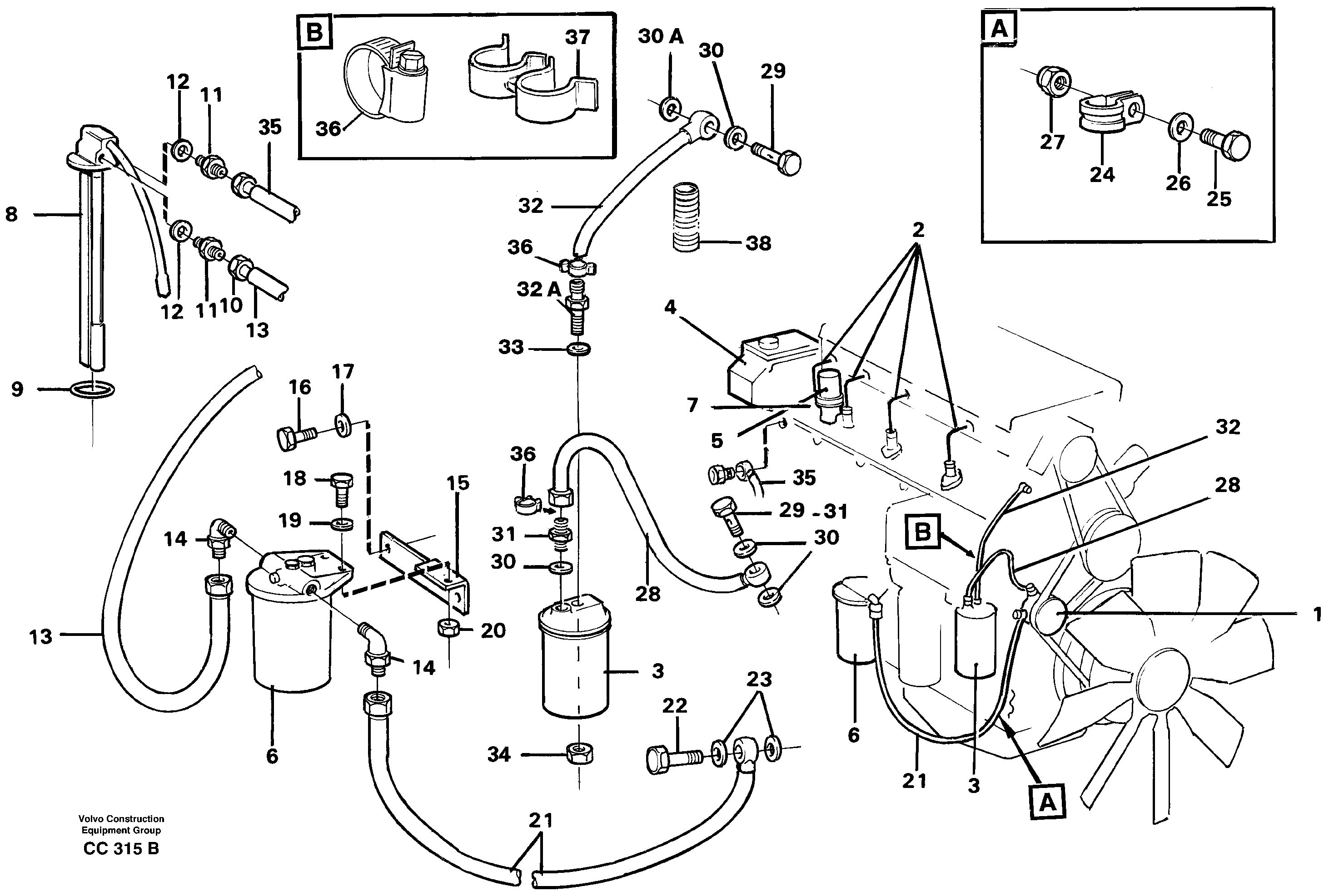 Схема запчастей Volvo EL70C - 2980 Топливная система EL70C VOLVO BM VOLVO BM EL70C
