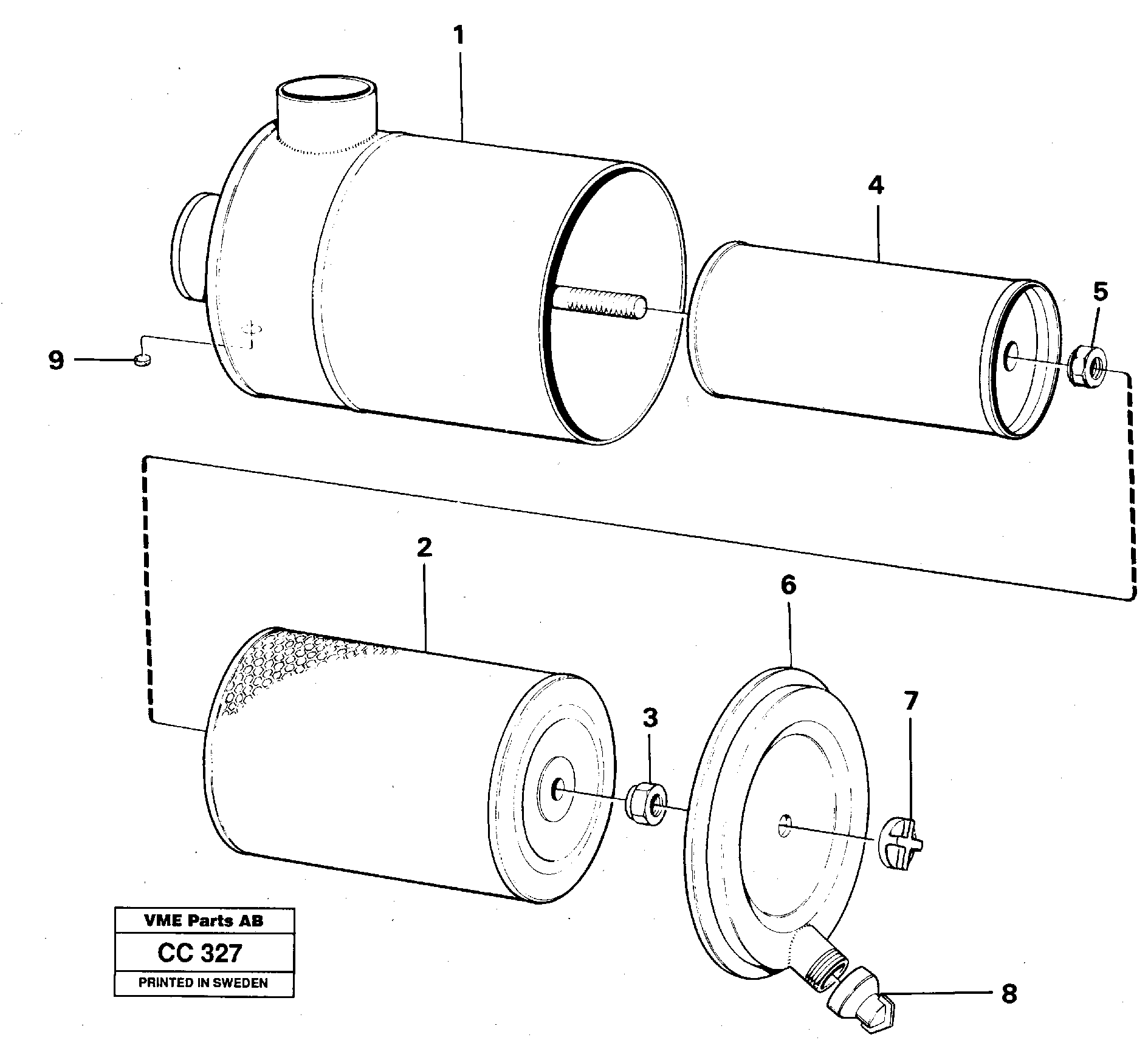 Схема запчастей Volvo EL70C - 13077 Фильтр воздушный EL70C VOLVO BM VOLVO BM EL70C