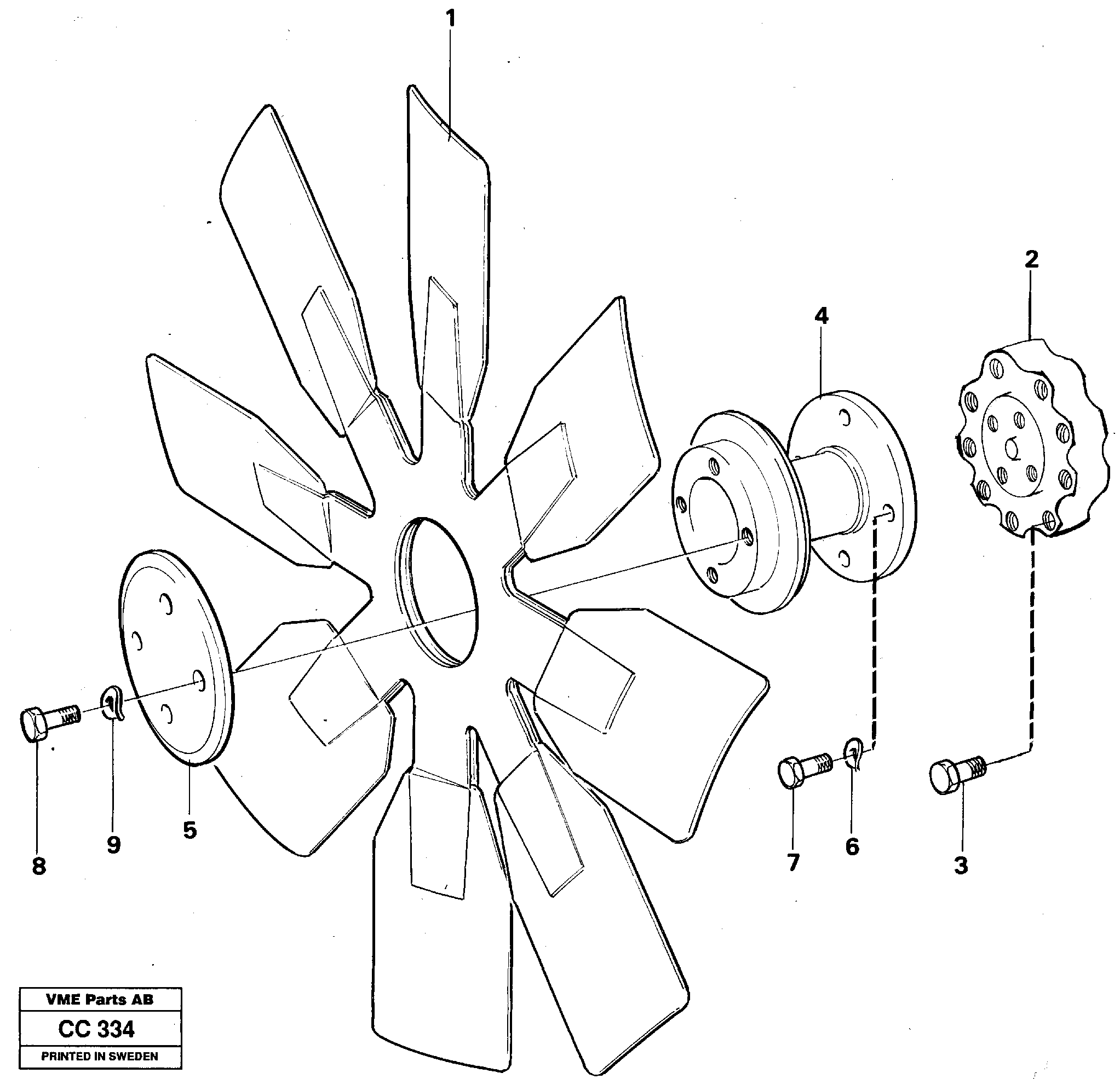 Схема запчастей Volvo EL70C - 2018 Fan EL70C VOLVO BM VOLVO BM EL70C